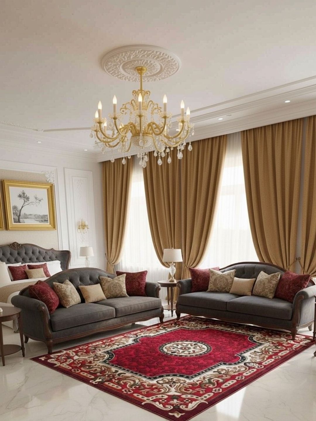ZAMZAM CARPET Red Floral Anti-Skid Woollen Carpet-picture-35