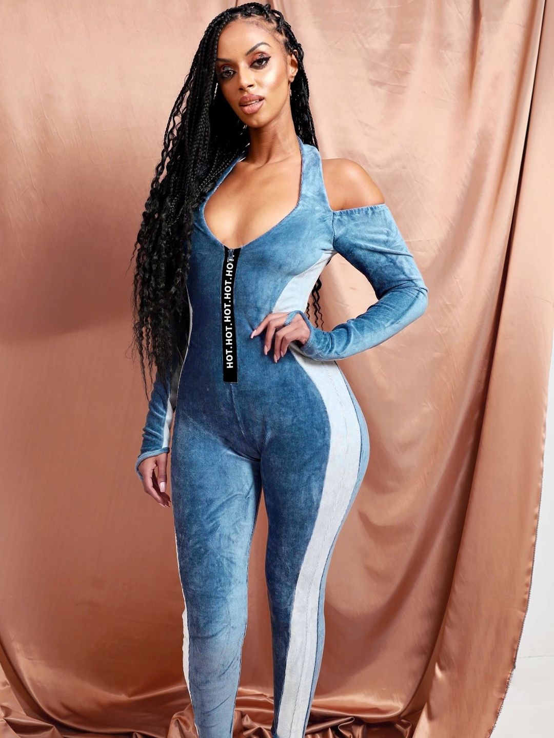 LULU & SKY Halter Neck Colourblocked Basic Jumpsuit-picture-13