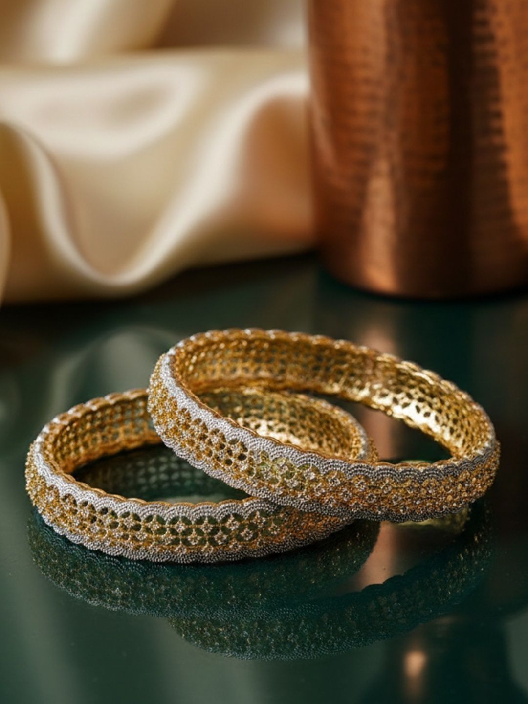 YouBella Set of 2 Gold-Plated Stone Studded & Beaded Bangles-picture-34