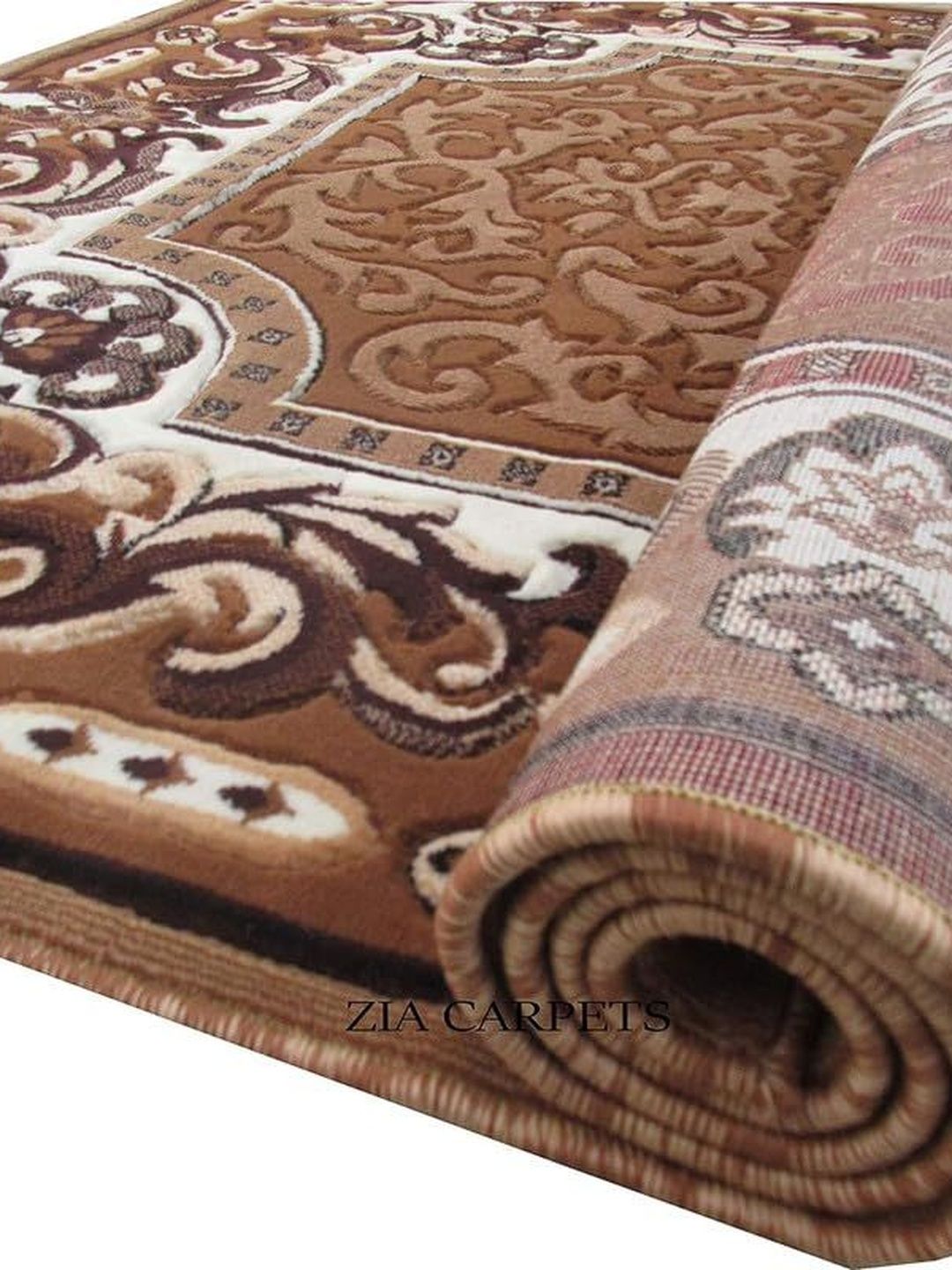 ZAMZAM CARPET Gold-Toned Ethnic Motifs Anti-Skid Woollen Carpet-picture-41