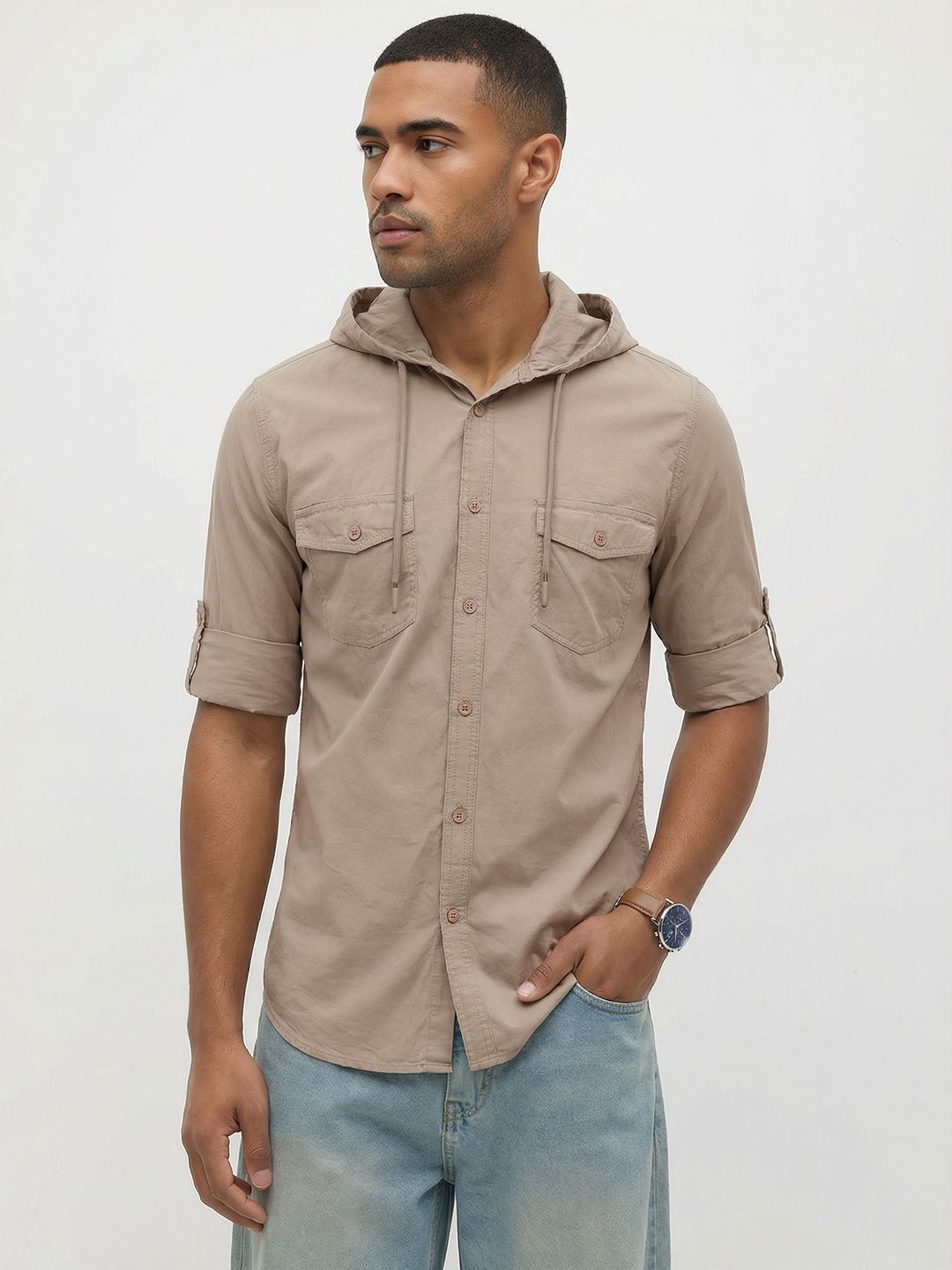The Roadster Life Co. Hooded Casual Shirt-image-38