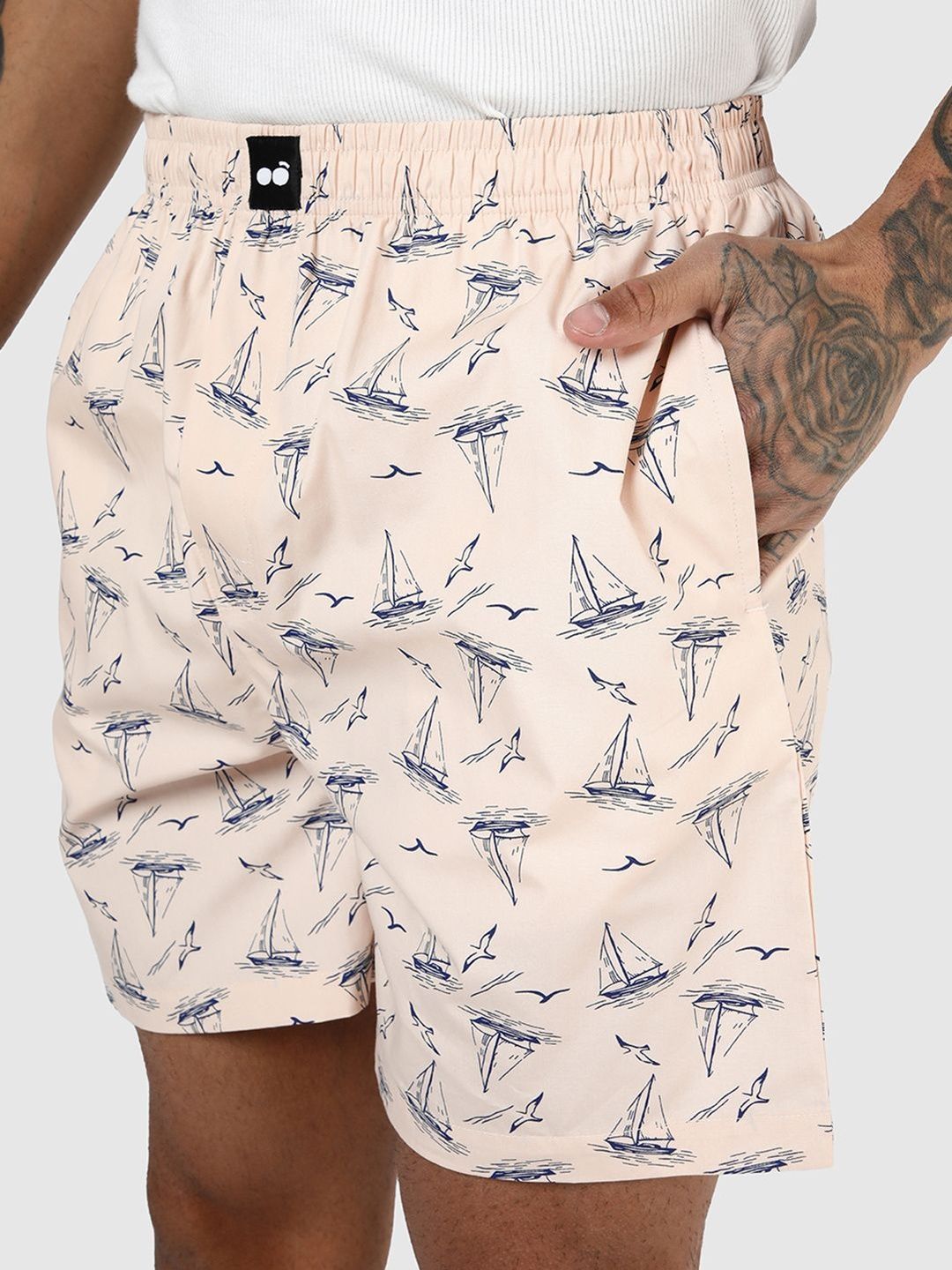 Bewakoof Men's Beige All Over Printed Boxers-picture-12