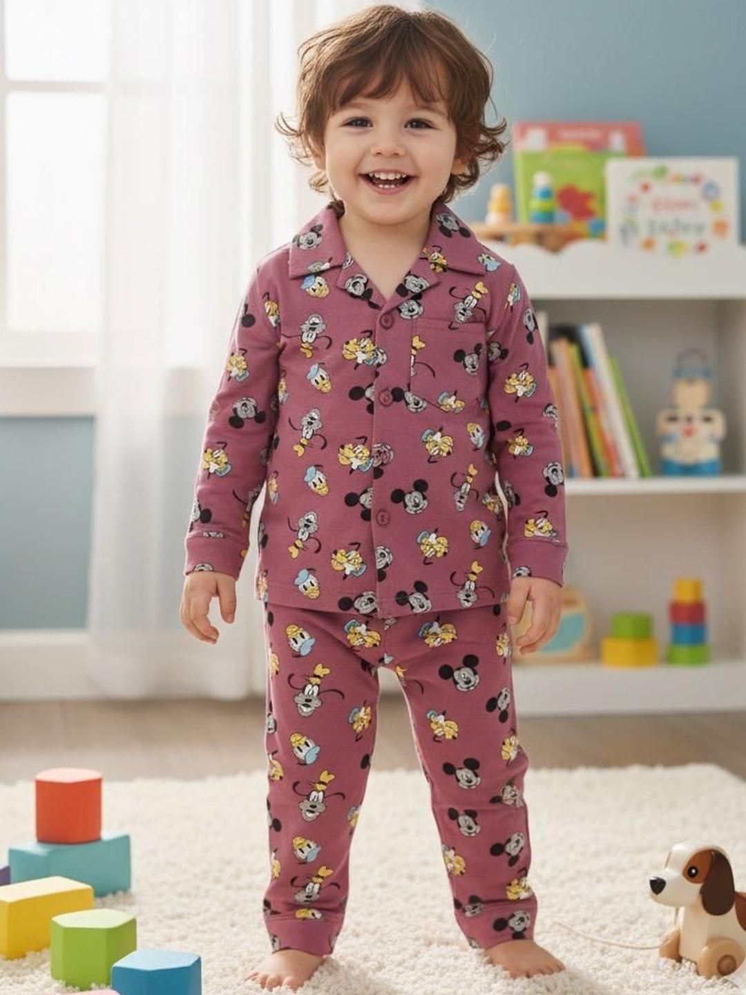TONY & JONY Unisex Kids Printed Shirt with Pyjamas-picture-44