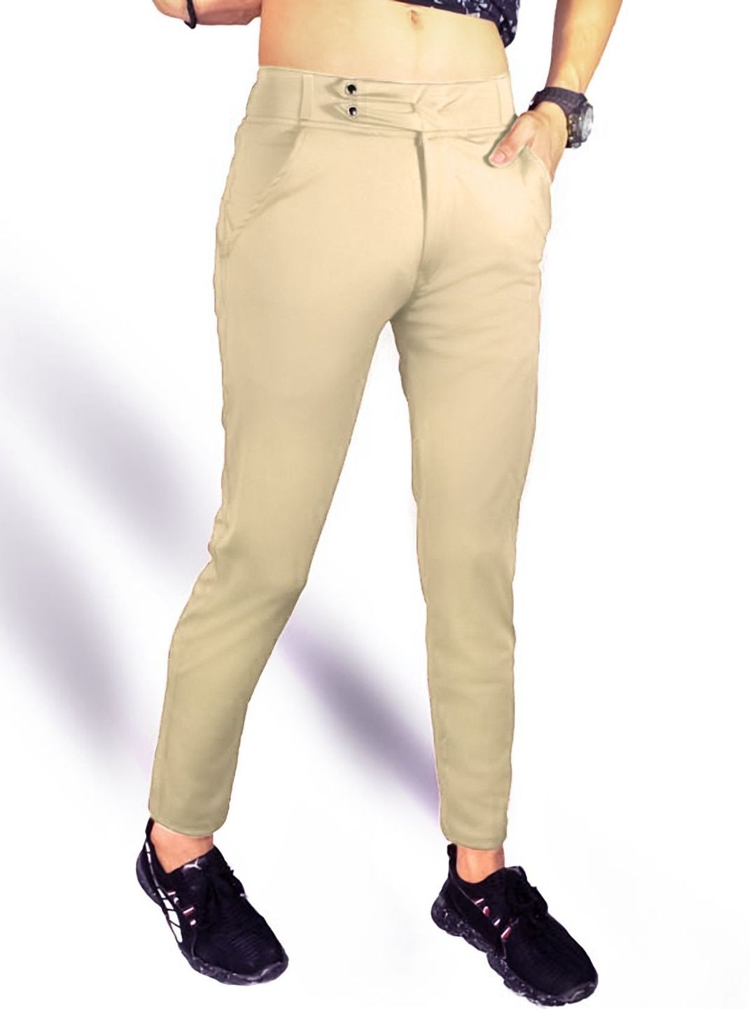 Veltick Men Slim Fit Easy Wash Trousers-picture-36