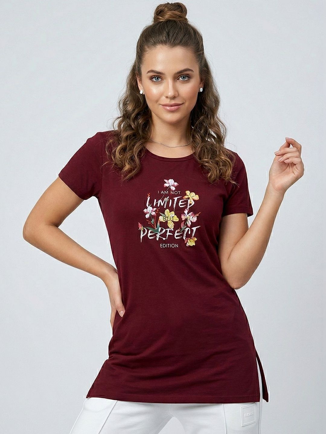 VERO AMORE Printed Round Neck Lounge T-shirts-picture-24