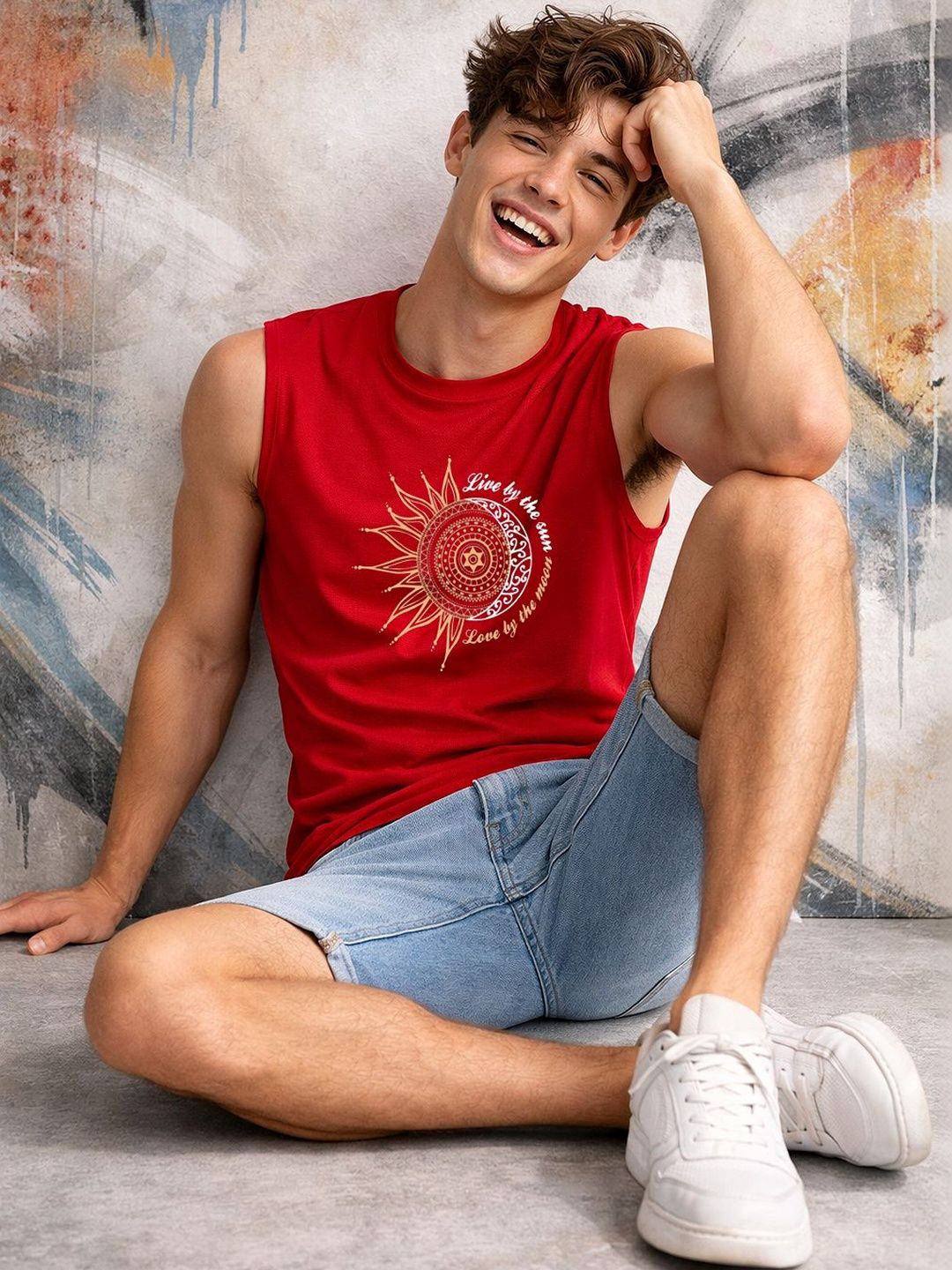 CLAFOUTIS Men Printed Round Neck Sleeveless Tank Tshirts-picture-20
