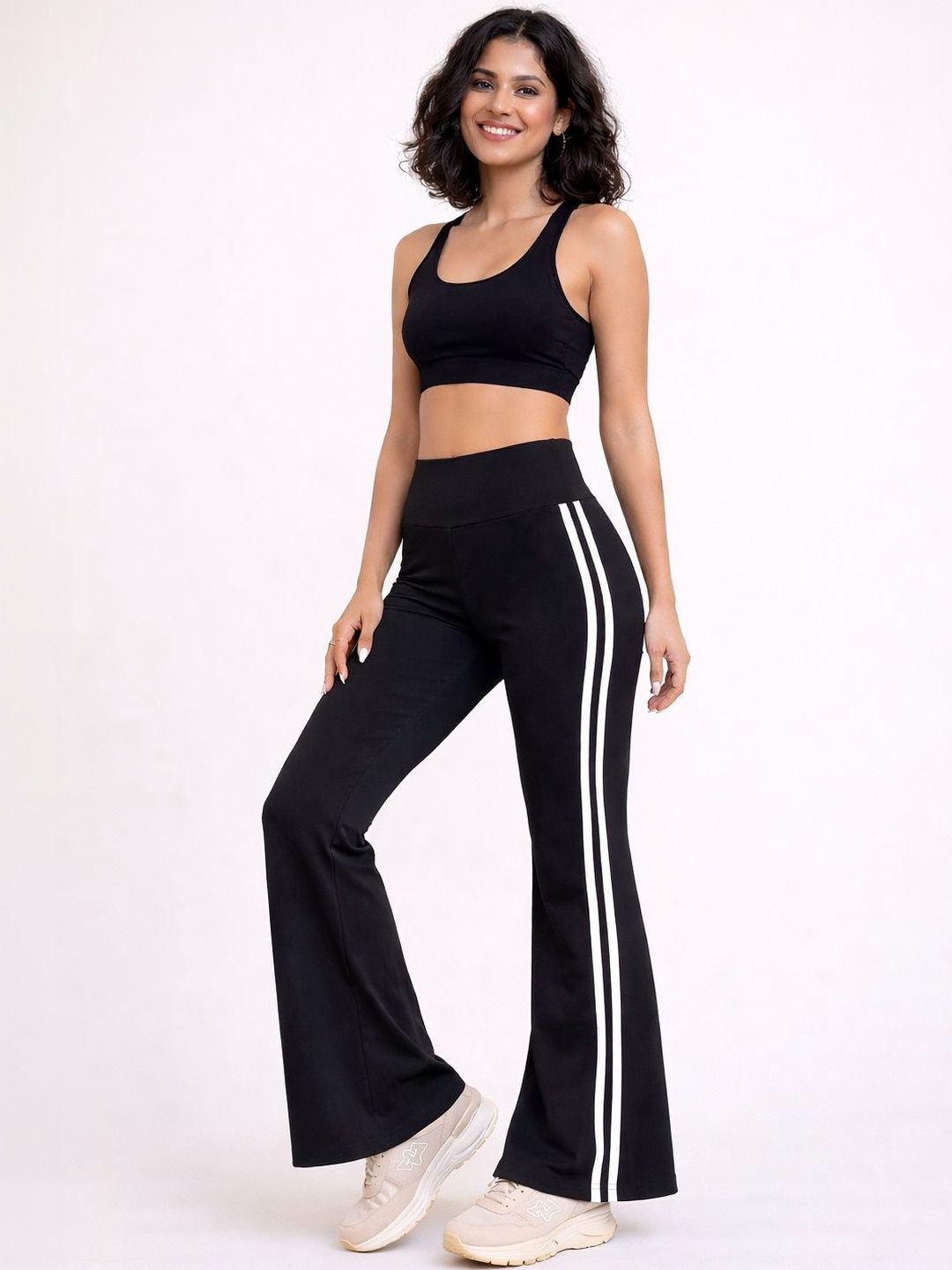 Rock Paper Scissors Striped High-Waisted Ankle Length Tights-image-15
