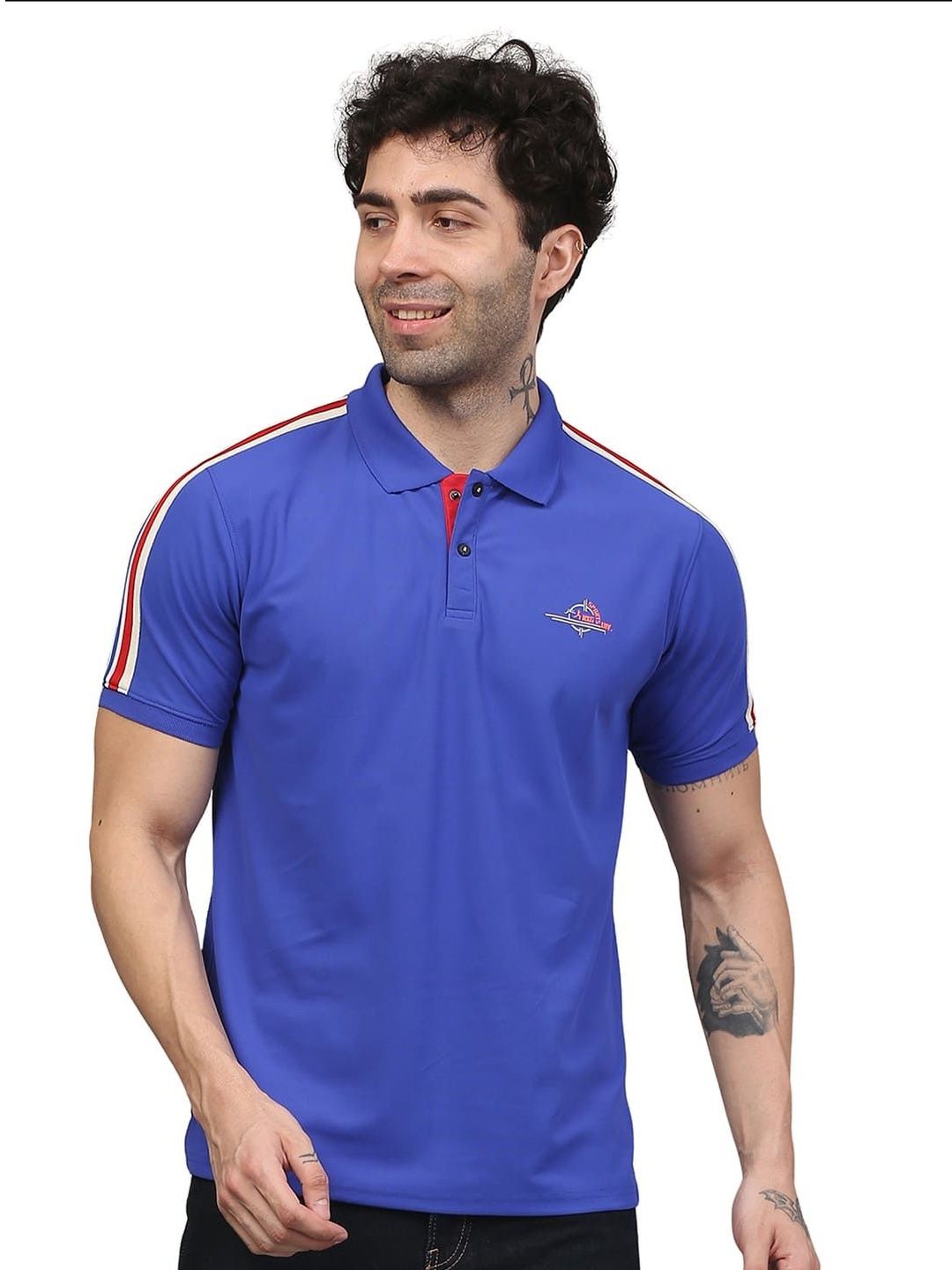 NEXGEN CLUB Men's Polo Regular Fit Contrast Cotton Blend Summer Wear Tshirts-picture-13