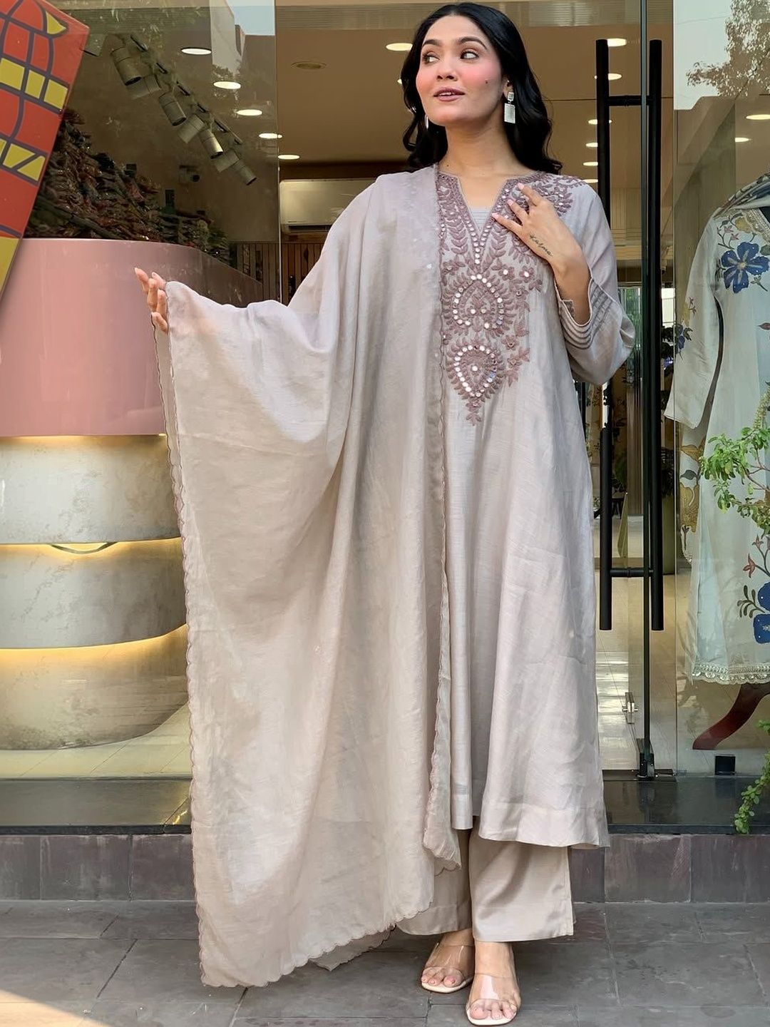 SATANI ENTERPRISE Women Floral Embroidered Regular Kurta with Churidar & With Dupatta-picture-58