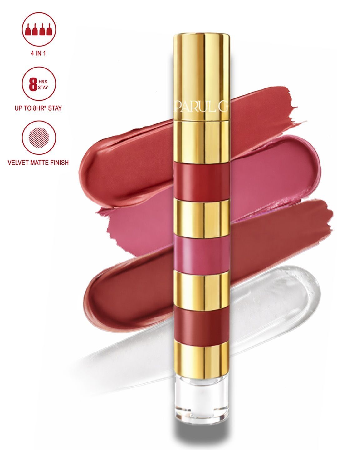 Parul Garg 4-In-1 Matte Liquid Lipstick - 4.8 ml - Royal Bloom-picture-13