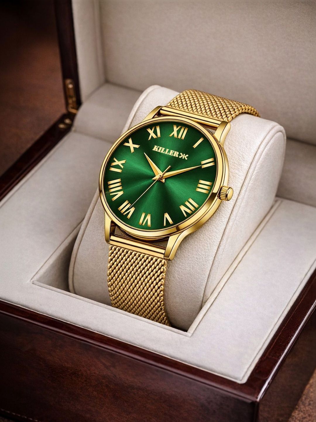 Killer Men Brass Patterned Dial & Straps Analogue Watch KLR-GRN-001-GLD-image-43