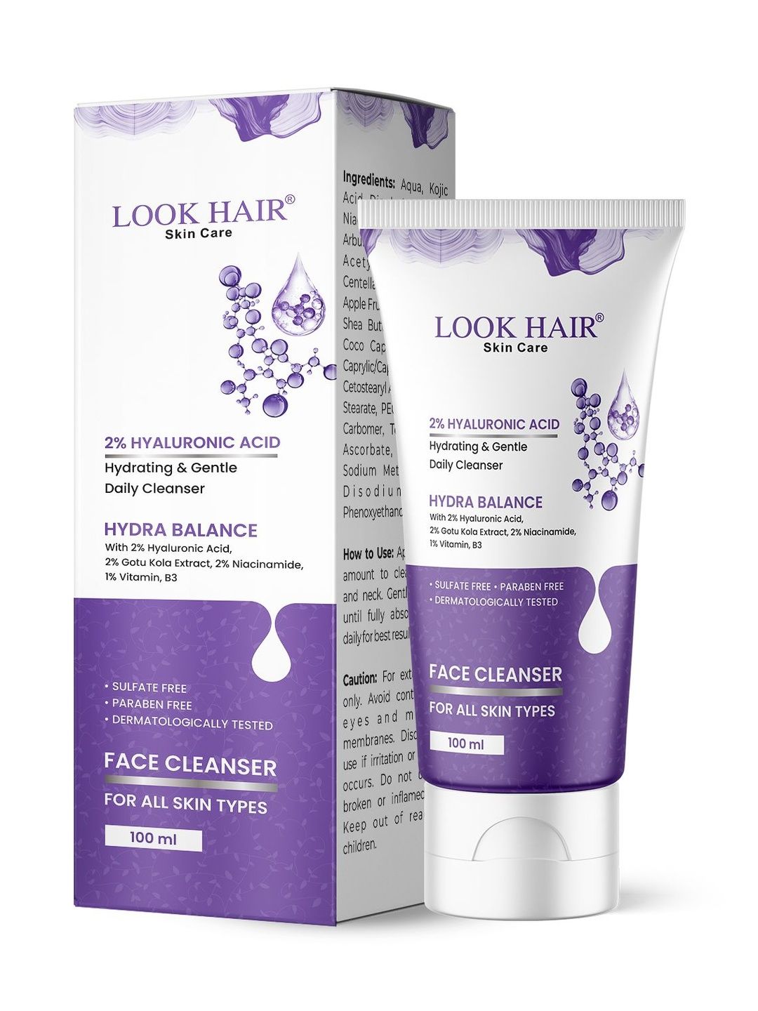 LOOK HAIR 2% Hyaluronic Acid Hydrating Face Wash - 100 ml-picture-34