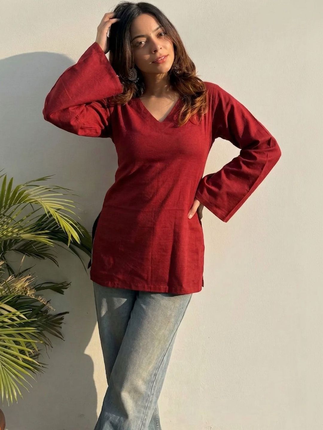 Aaghnya Printed V-Neck Kurti-picture-57