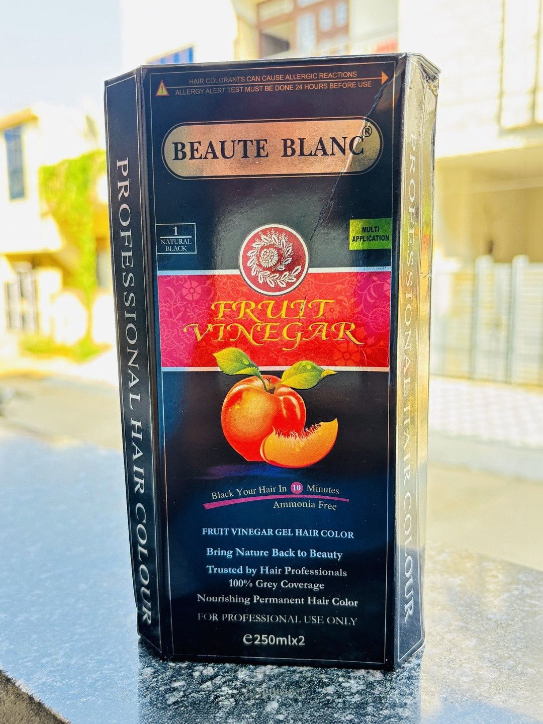 Beaute Blanc Beaute Blanc Set Of 2 Fruit Vinegar Gel Hair Color - 250ml Each - Natural Black