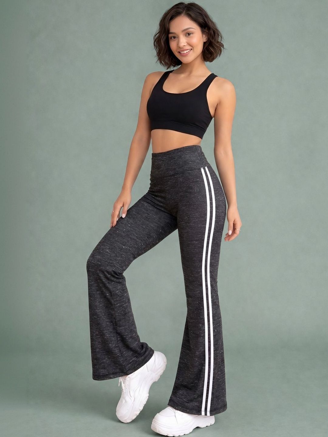 Rock Paper Scissors Striped High-Waisted Ankle Length Tights-picture-33