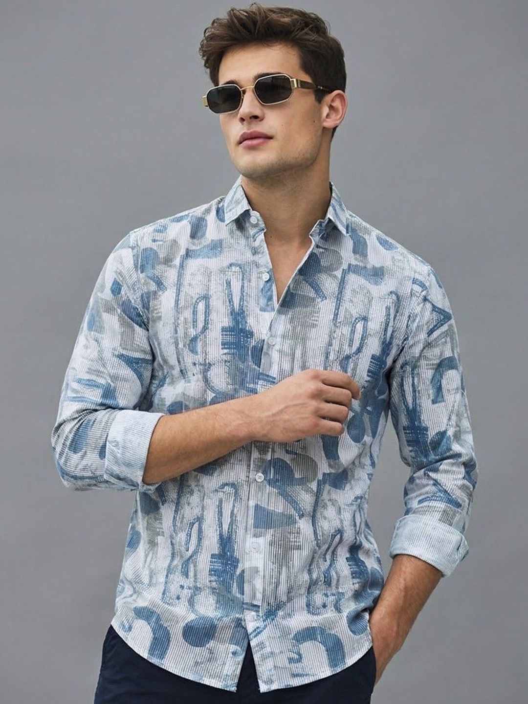 R.Code by The Roadster Life Co. Slim Fit Printed Shirts-picture-23