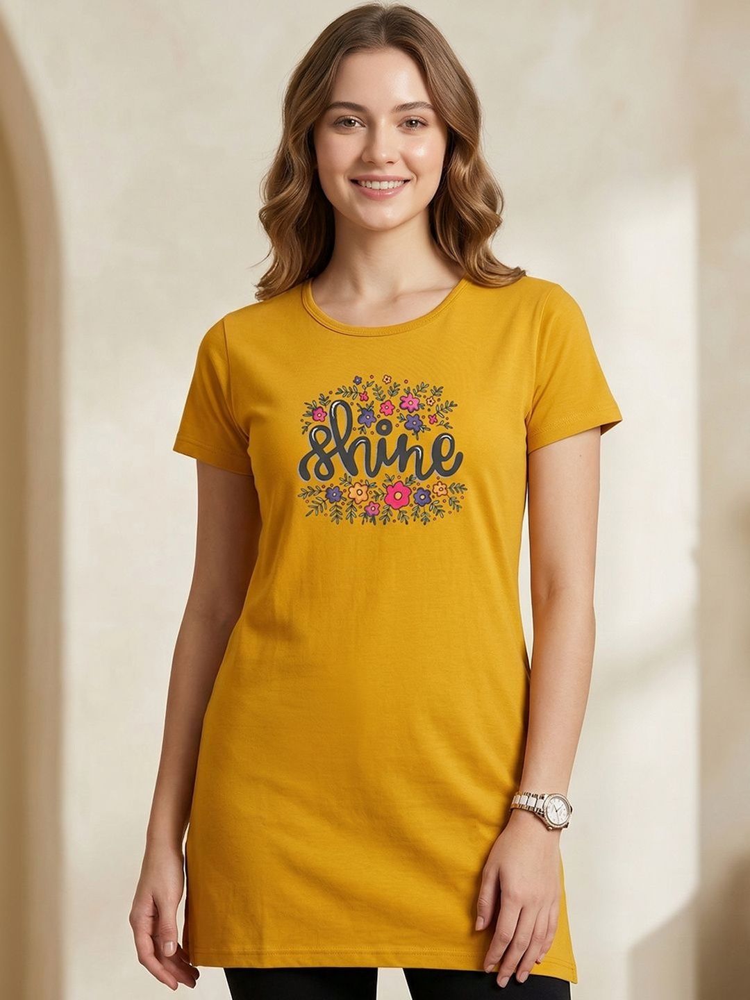 VERO AMORE Printed Round Neck Lounge T-shirts-picture-49