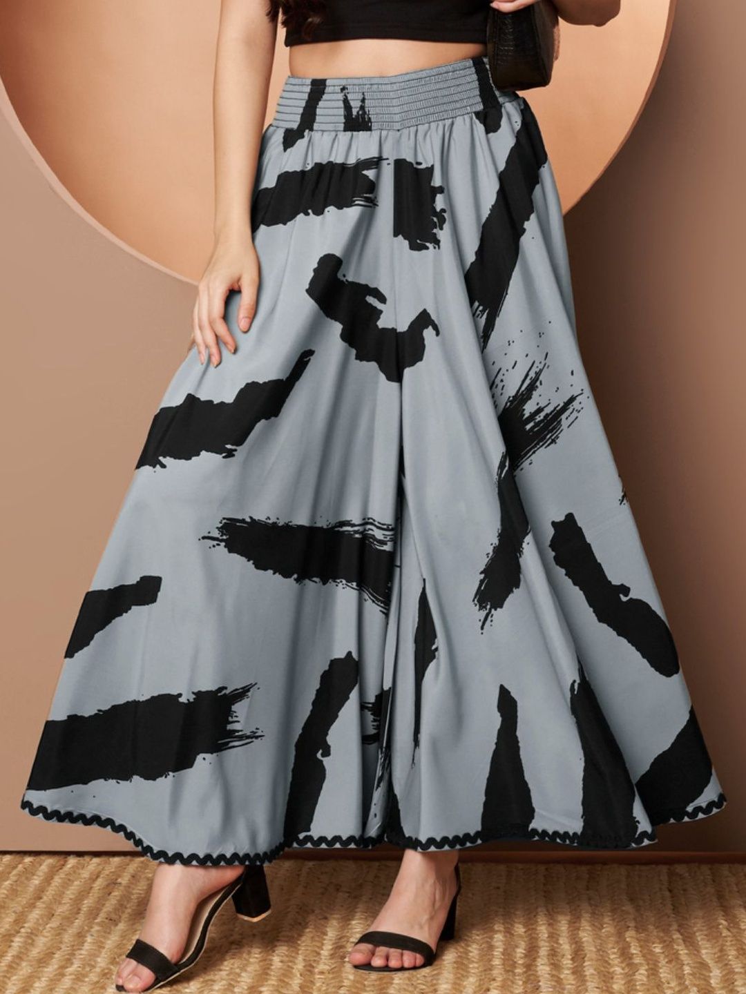 ZWERLON Women Printed Flared Palazzos-picture-19