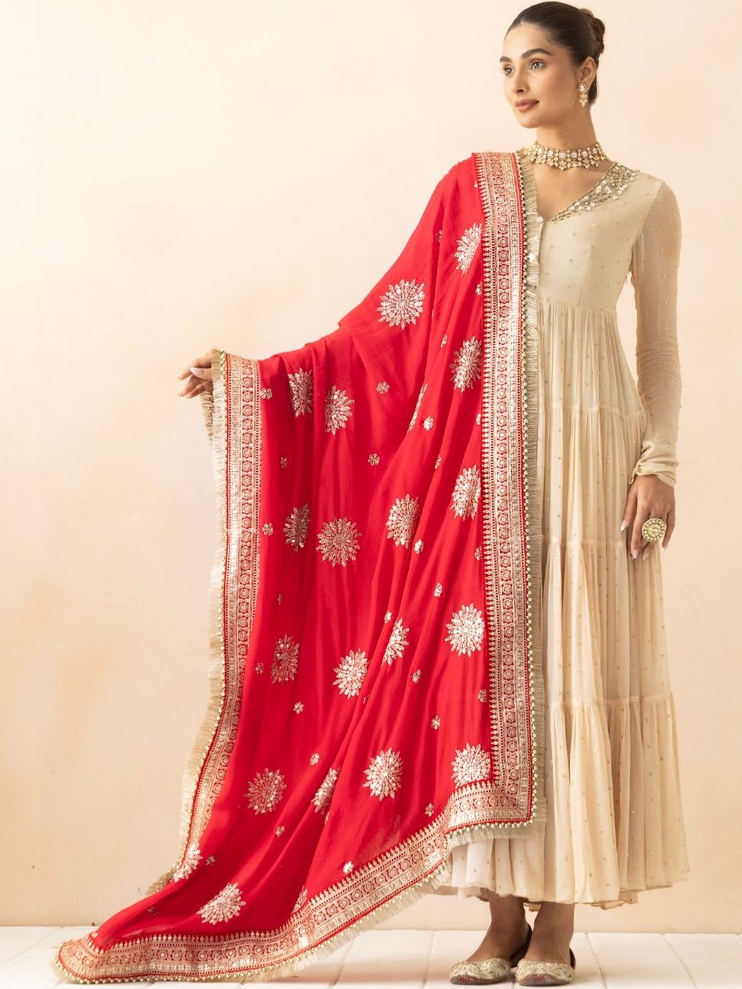 A R SILK DUPATTA HUB Embroidered Dupatta with Zari-picture-51