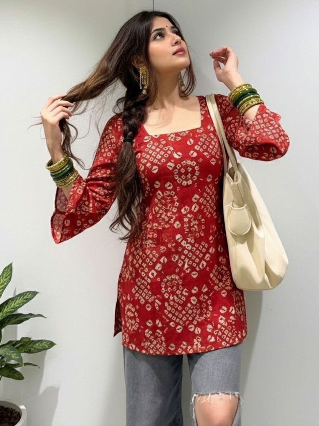 SZN Printed Square Neck Kurti-picture-21