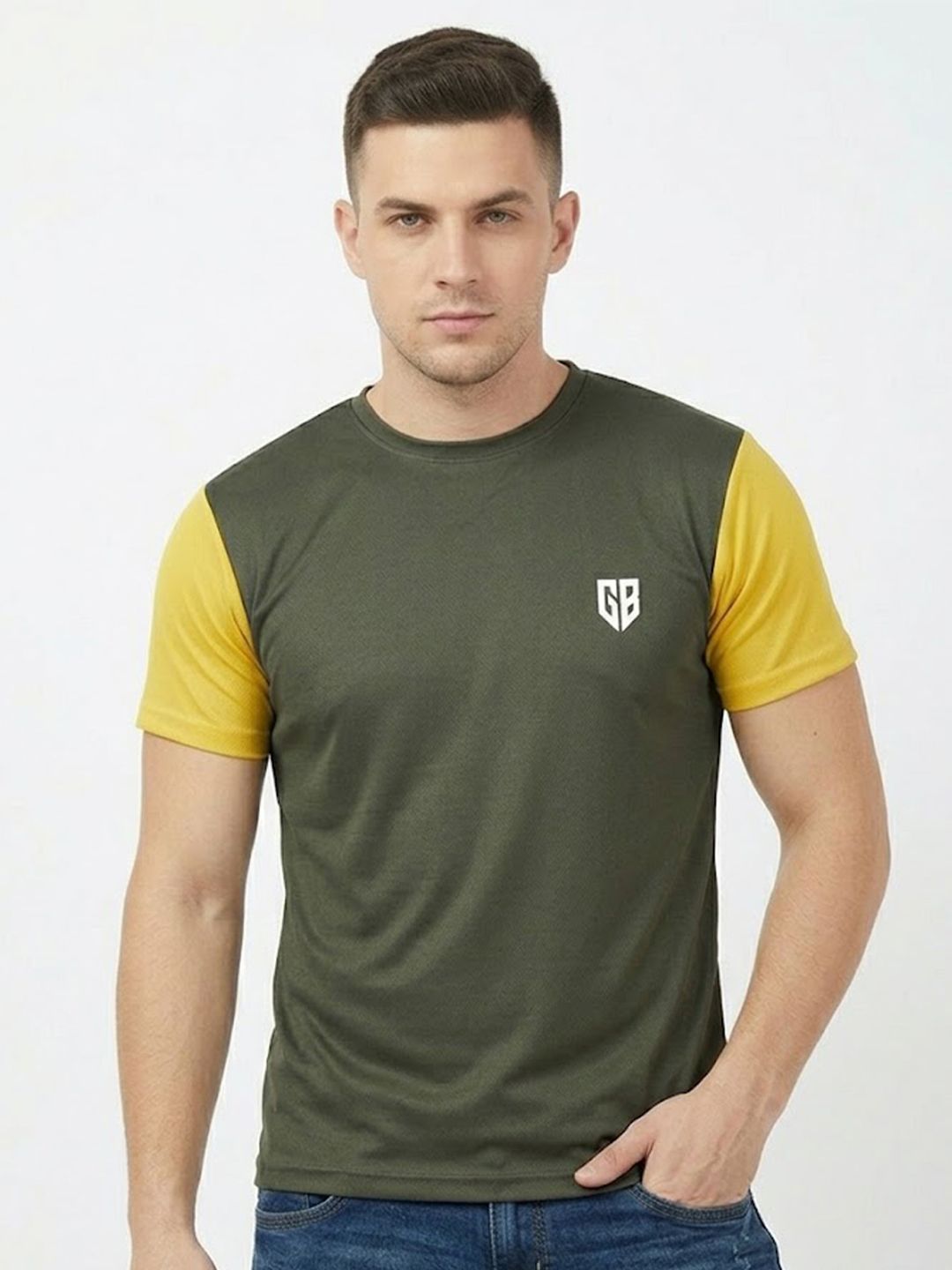 Here&Now X Game Begins Men Brand Logo Colourblocked T-shirt-picture-22