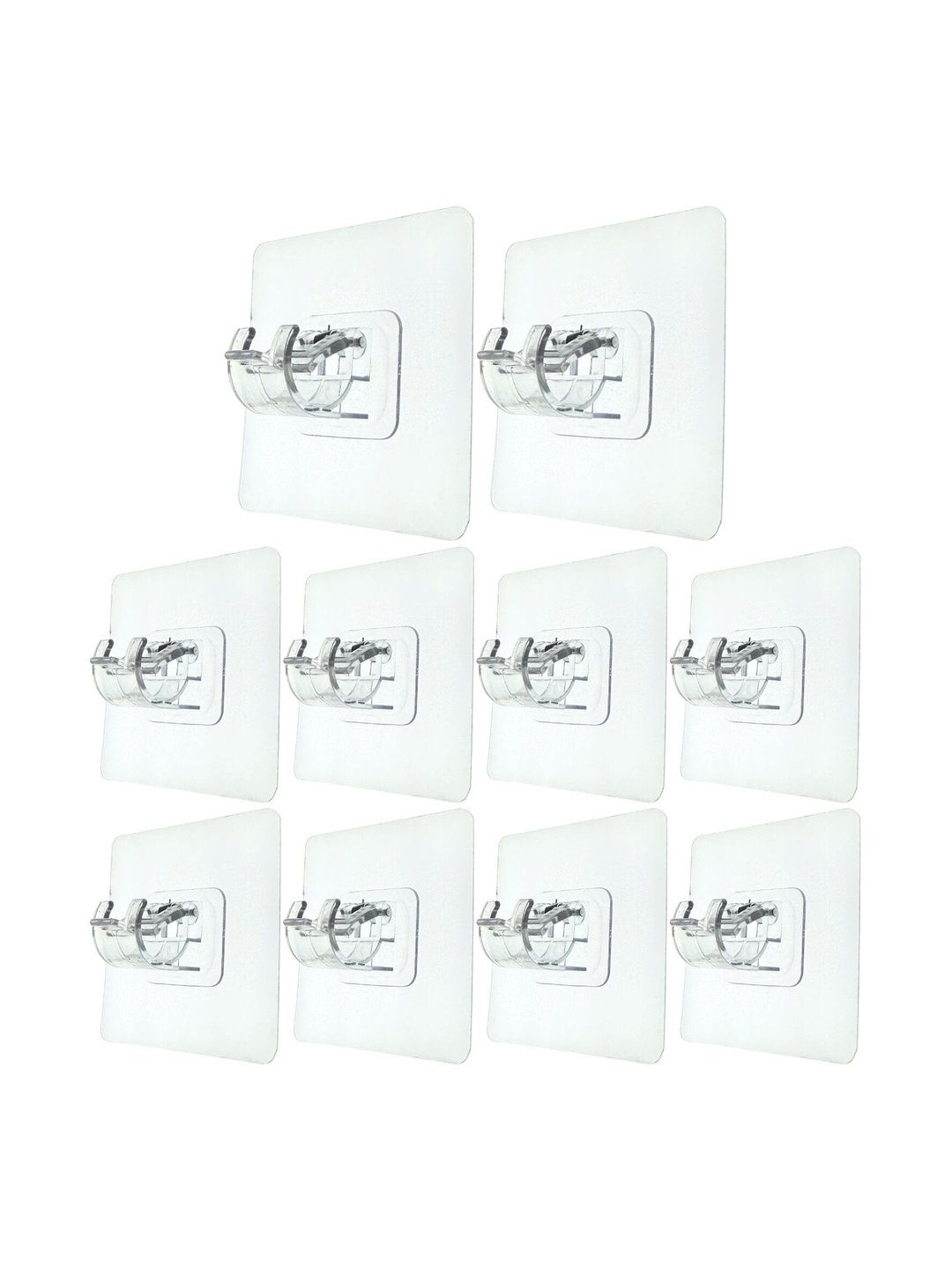BESTZONE RETAIL MALL 10-Pcs Transparent Self Adhesive Curtain Rod Holder Hooks-picture-13