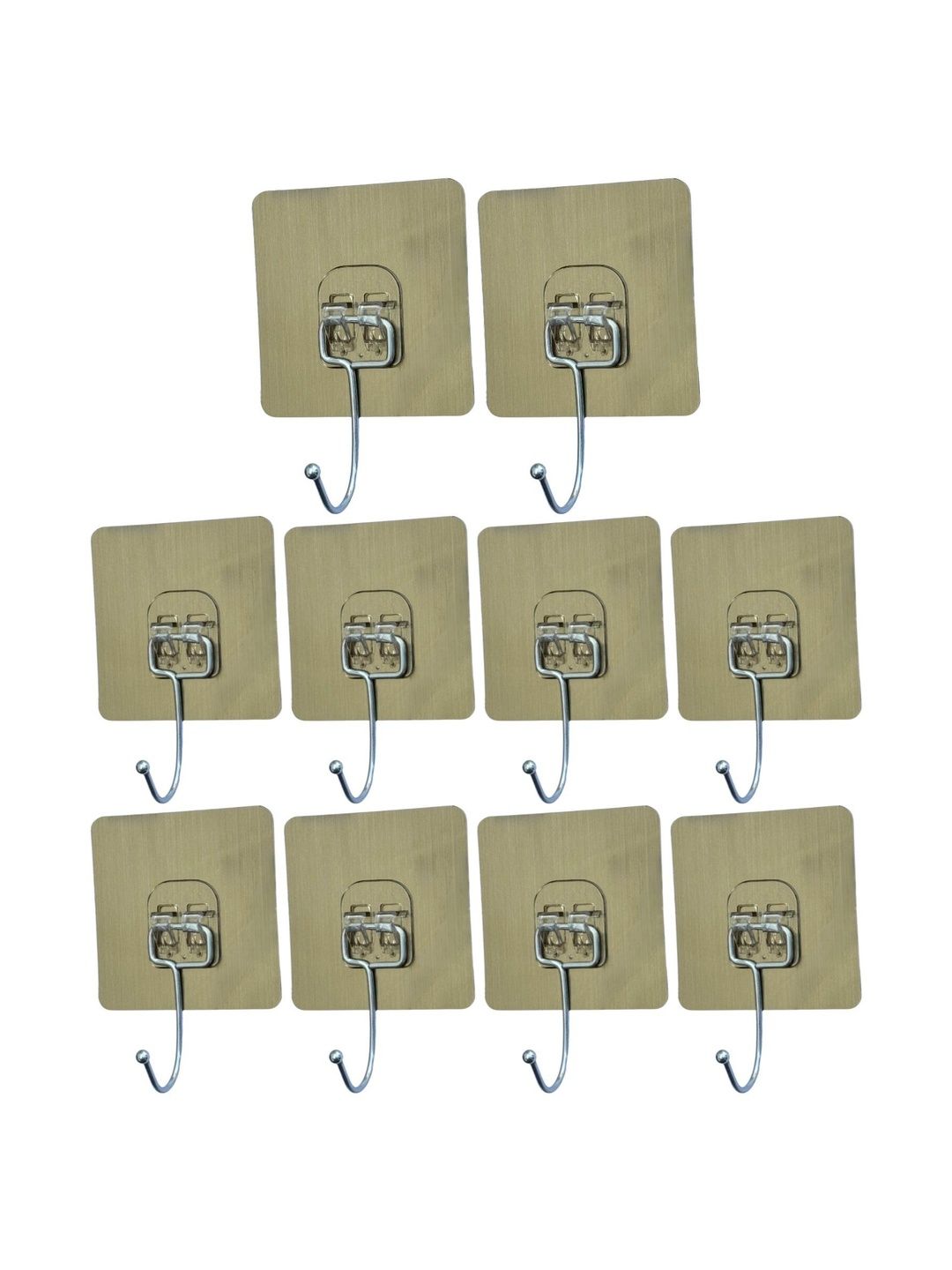 BESTZONE RETAIL MALL 10-Pcs Beige Self Adhesive Wall Mount Sticker Hanger Hooks-picture-38