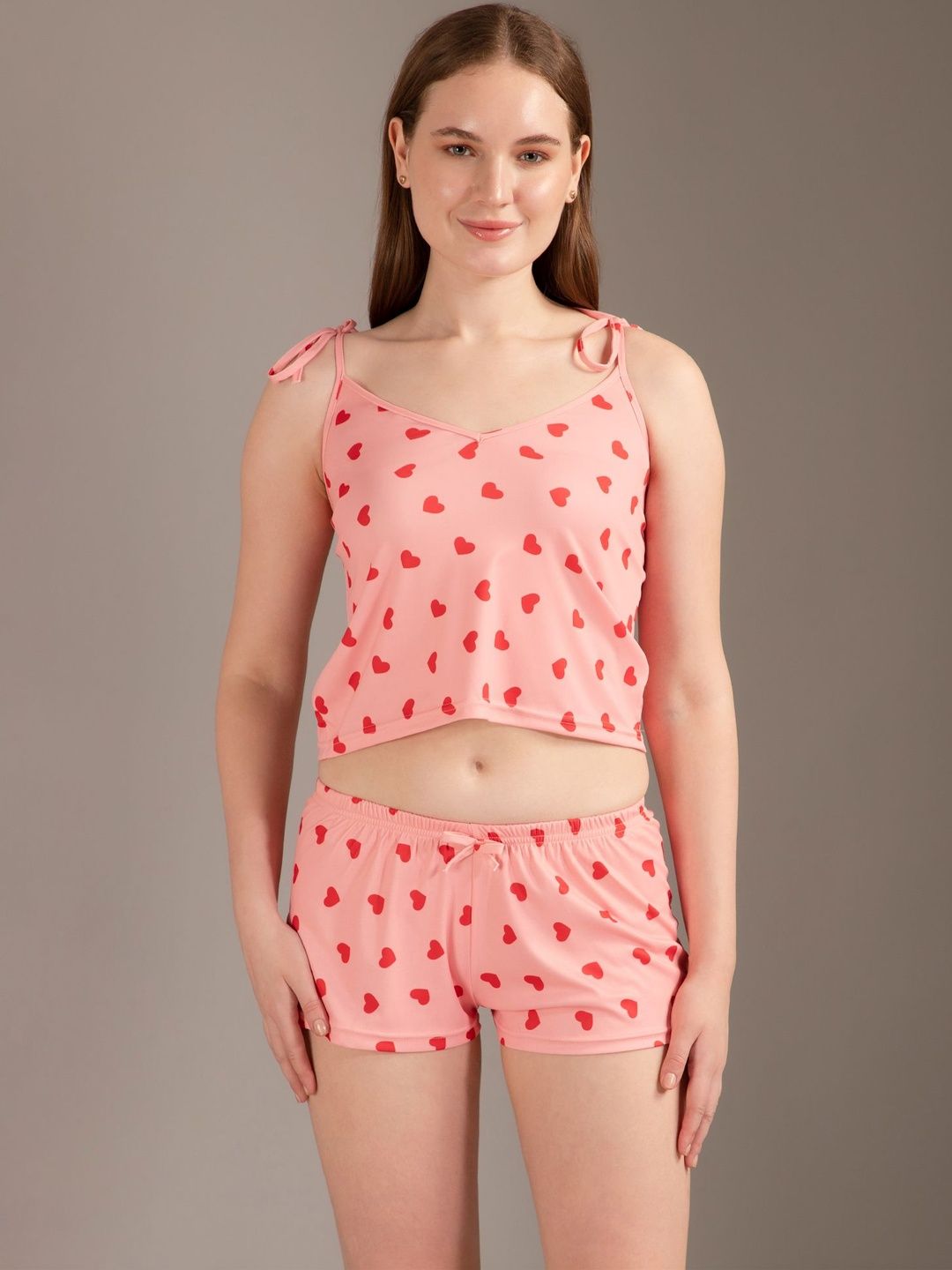 Dressberry Women Printed Cami-Top And Shorts Night Suit-picture-13