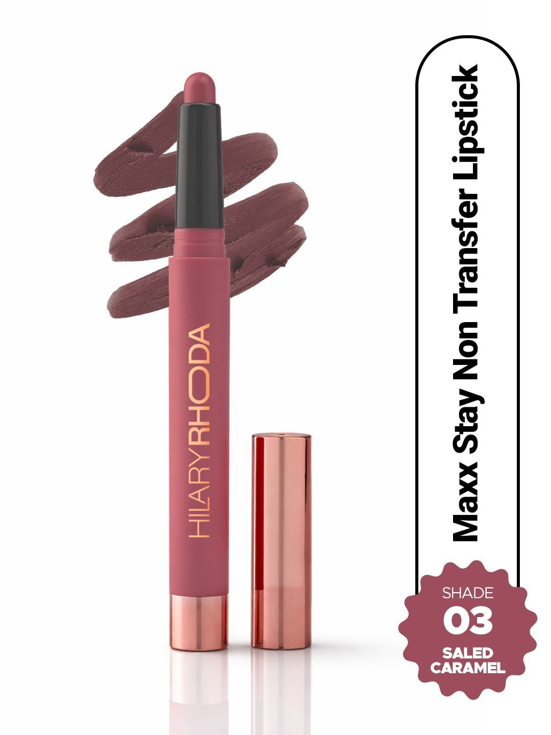 Hilary Rhoda Maxx Stay Non Transfer Lip Crayon Lipstick - 1.5 g - Salted Caramel Shade 03-picture-26
