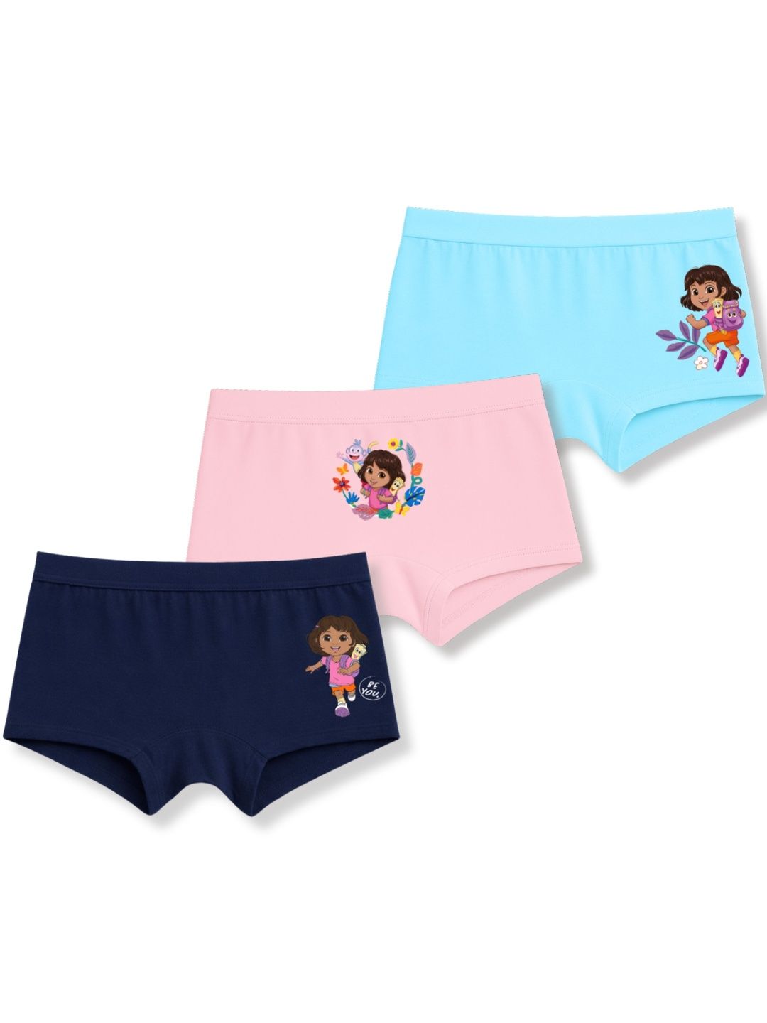 Button Bear Girls Pack of 3 Printed Cotton Basic Briefs-picture-43