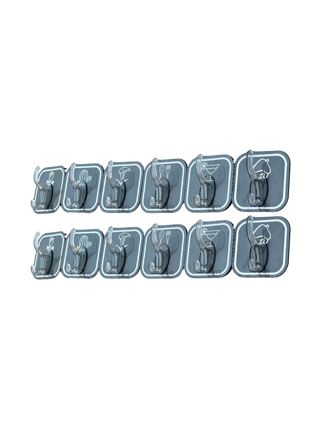 BESTZONE RETAIL MALL 2-Pcs Grey & Transparent Hanger Holder Hooks-picture-37