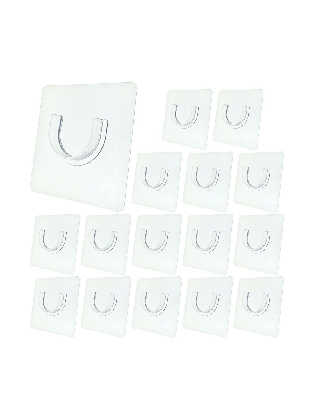 BESTZONE RETAIL MALL 16-Pcs Transparent Self Adhesive Curtain Rod Holder Hooks-picture-51