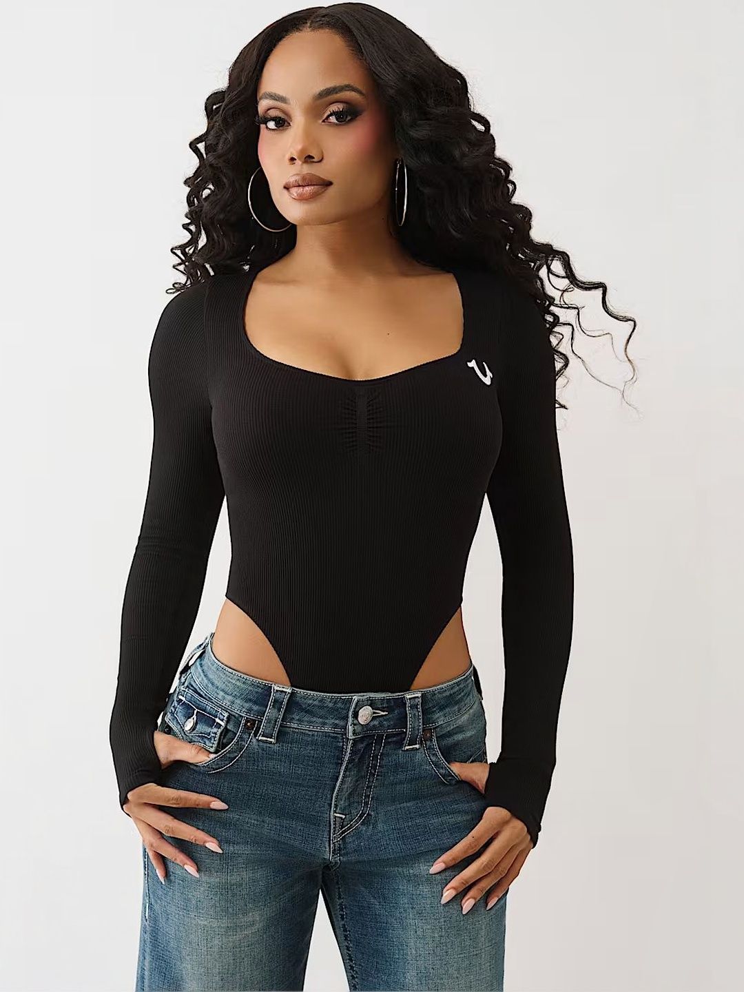 True Religion Square Neck Long Sleeves Bodysuit-picture-31