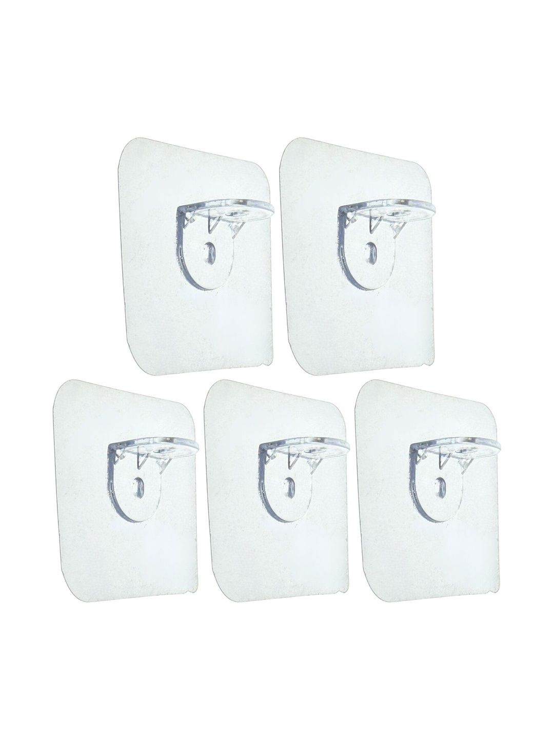 BESTZONE RETAIL MALL 5-Pcs Transparent Self Adhesive Shelf Support Bracket Hooks-image-7
