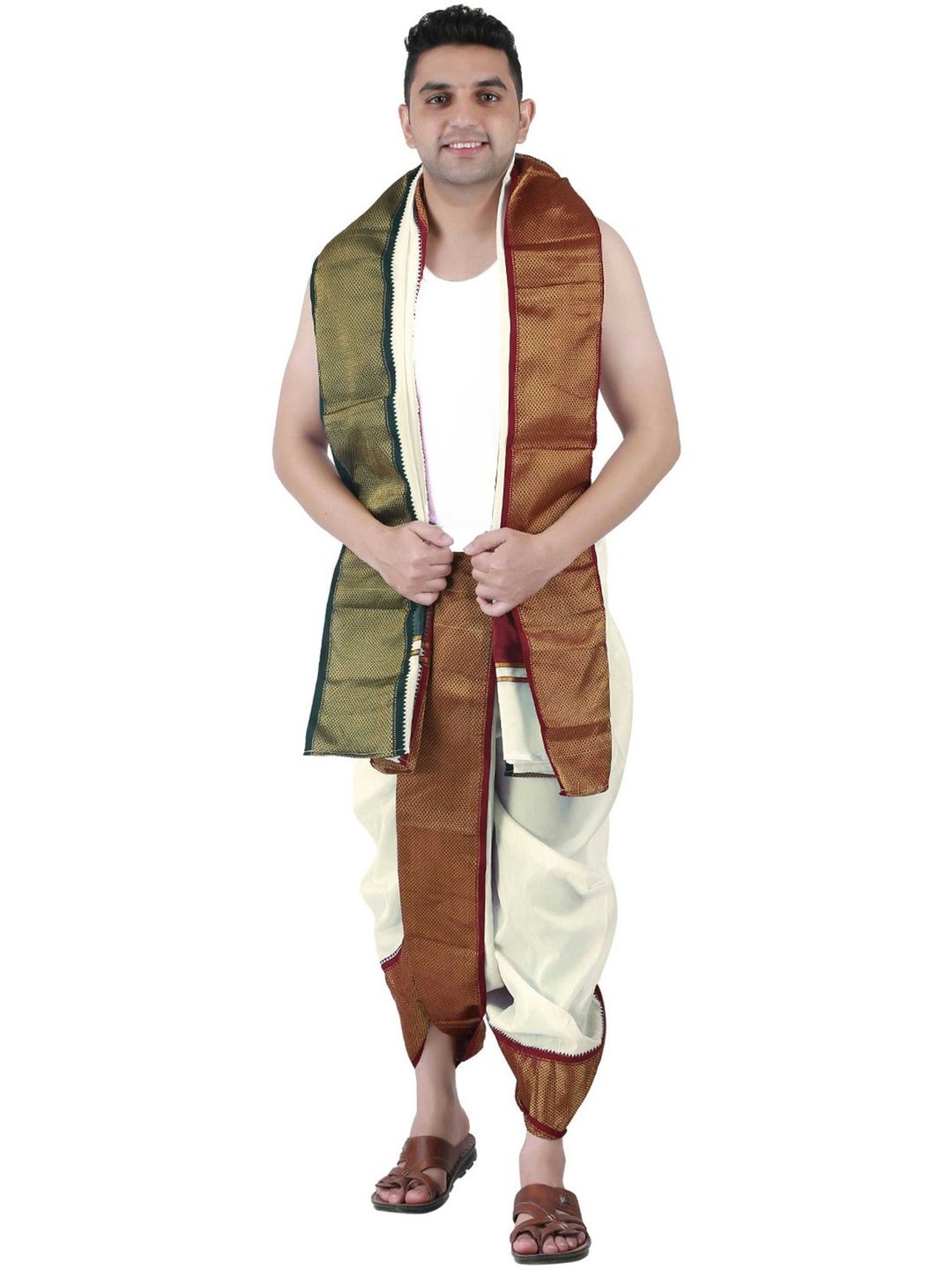 PRAKASAM COTTON Men Silk Dhoti Dhotis-picture-25