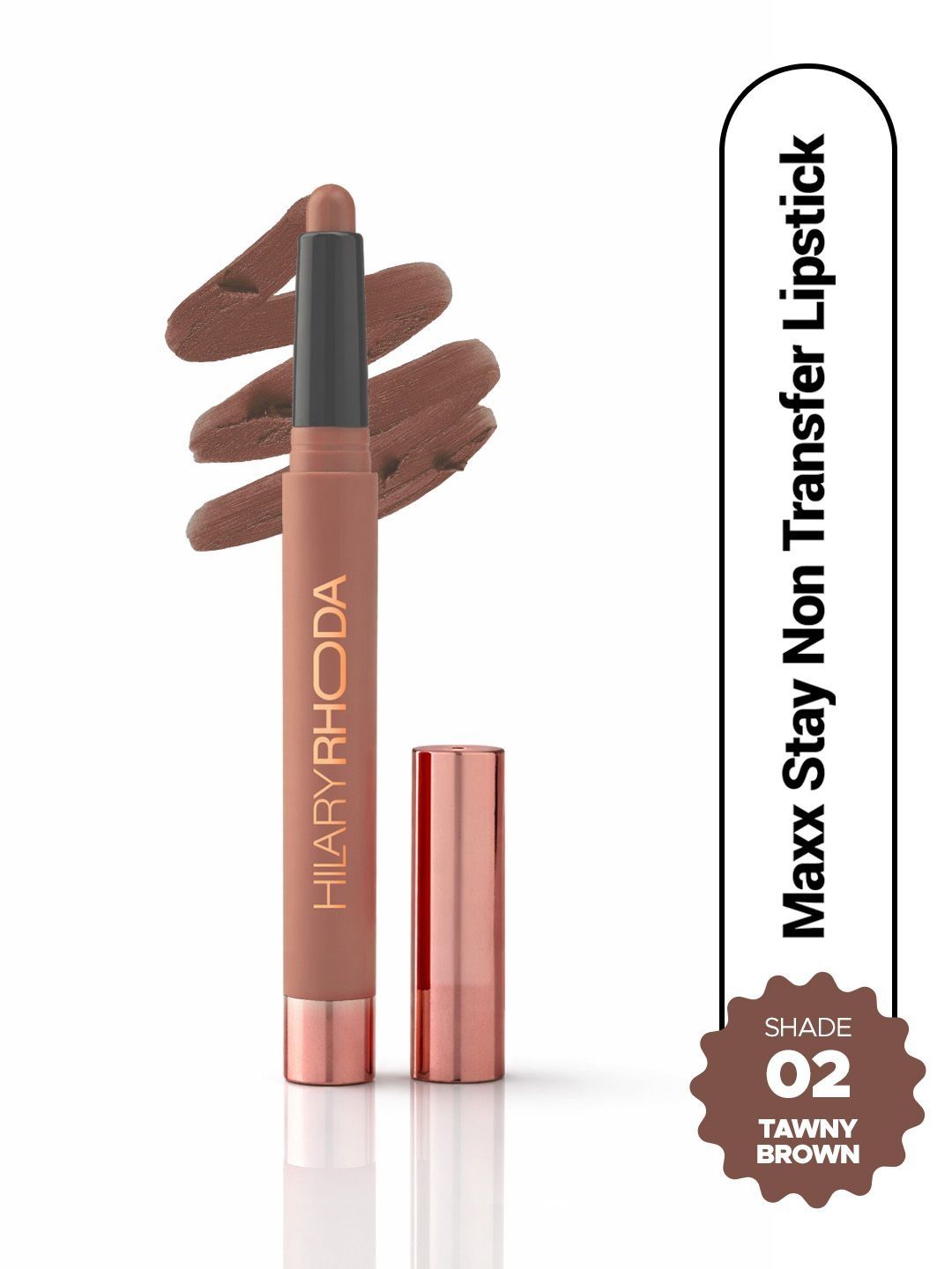 Hilary Rhoda Maxx Stay Non Transfer Lip Crayon-Tawny Brown - Shade 02 - 1.5 g-image-1
