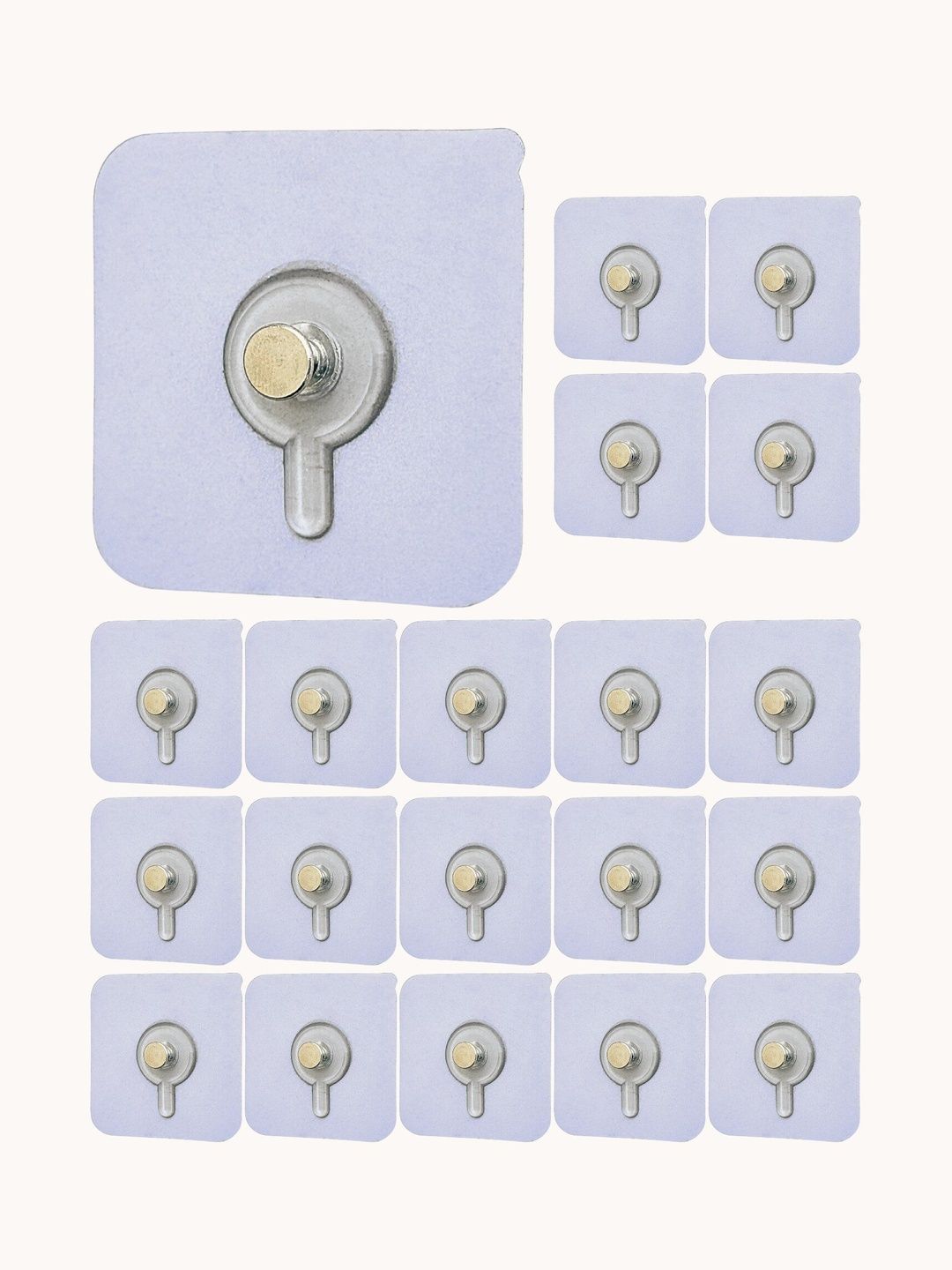 BESTZONE RETAIL MALL 20 Pcs Self Adhesive Heavy Duty No Drill Wall Hooks-picture-53