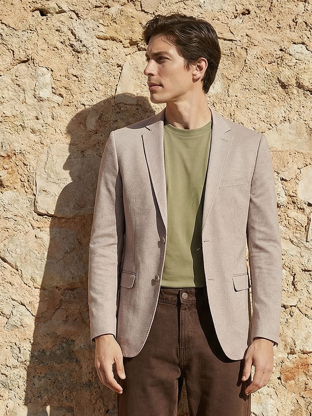 Mast & Harbour Self Design Single Breasted Casual Blazer-picture-17