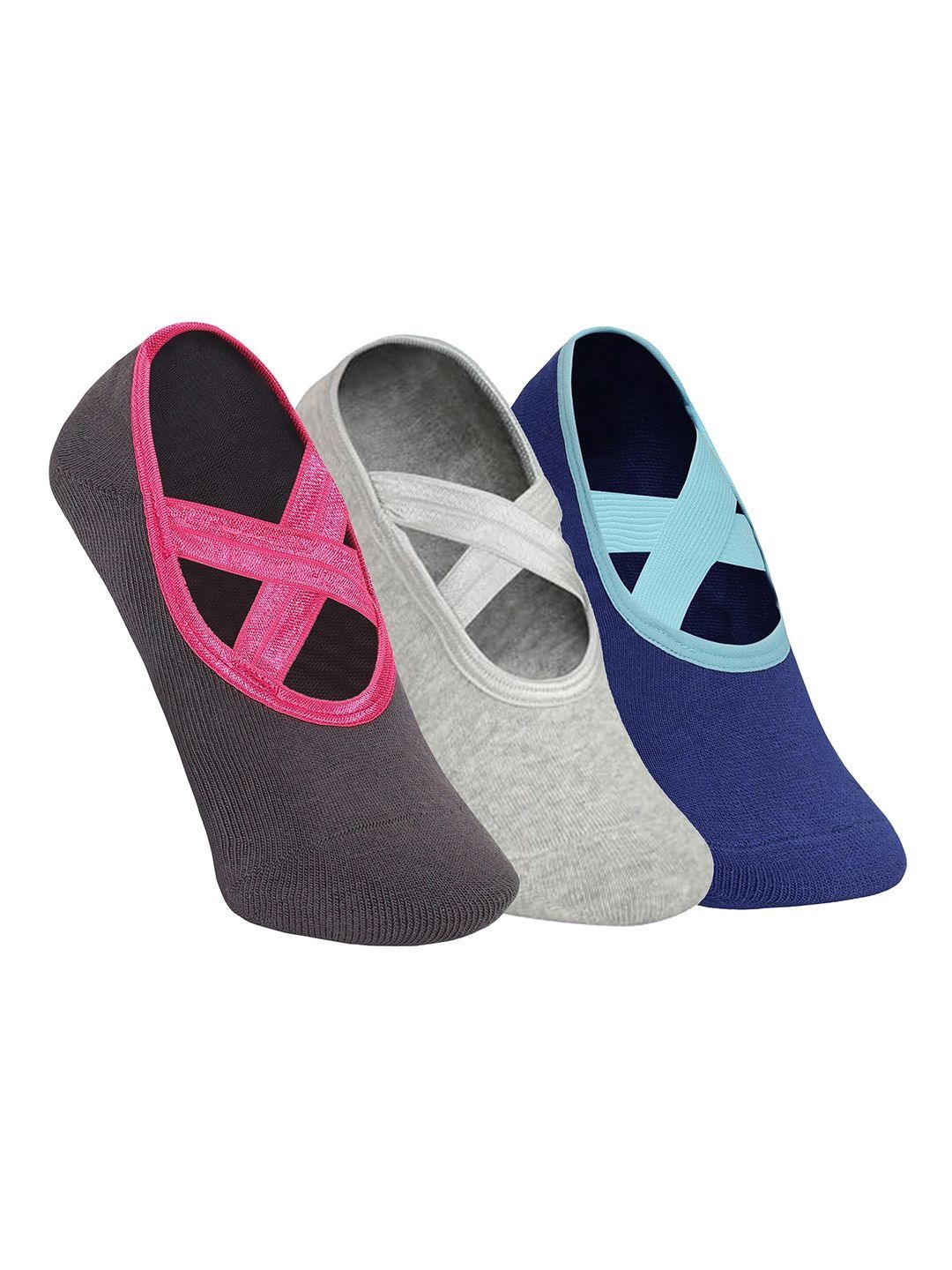 Mint & Oak Women Pack of 3 Cotton Blend Assorted Ankle Length Socks-image-19