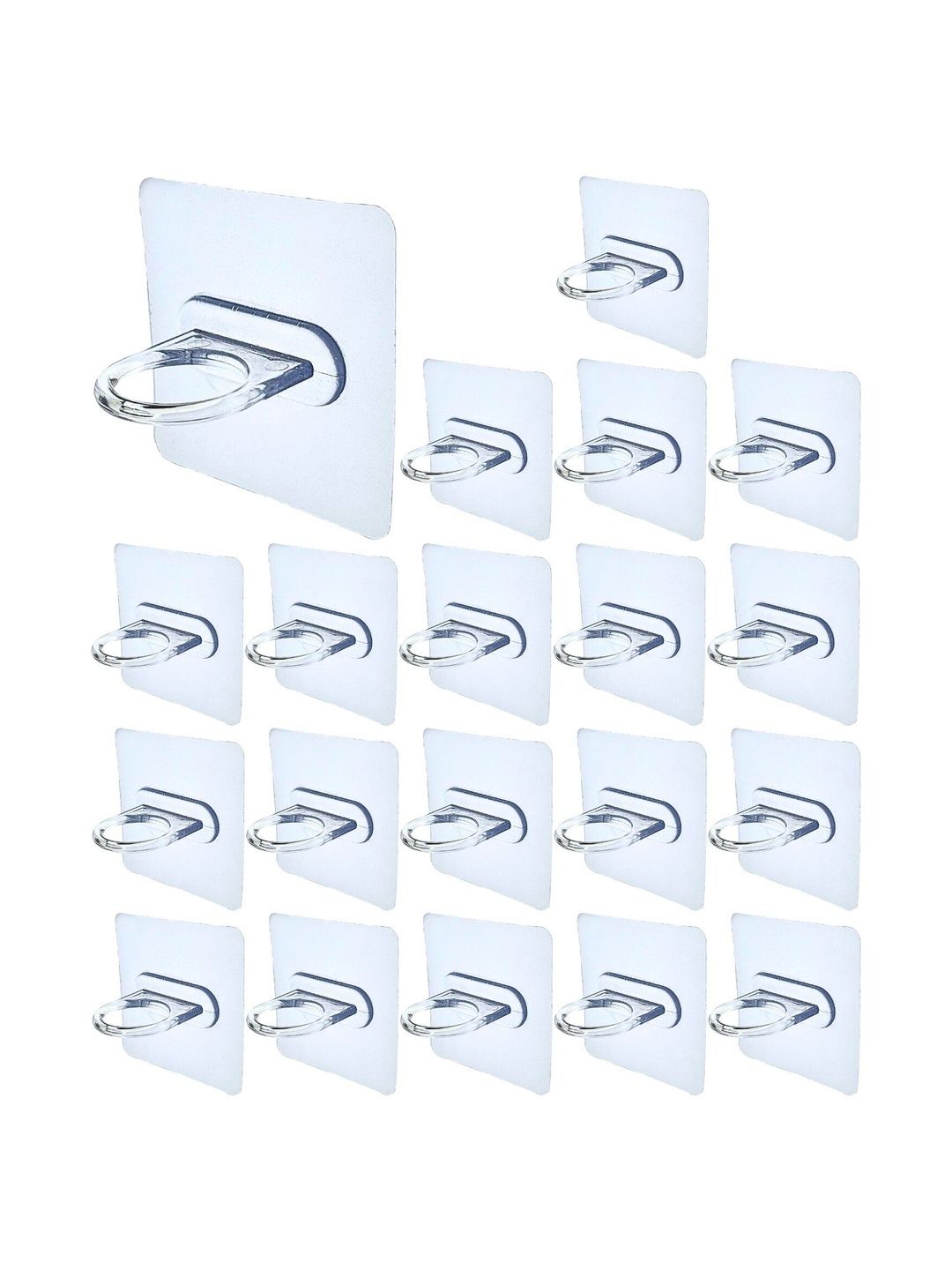 BESTZONE RETAIL MALL 20-Pcs Transparent Self Adhesive Curtain Rod Holder Hooks-picture-44