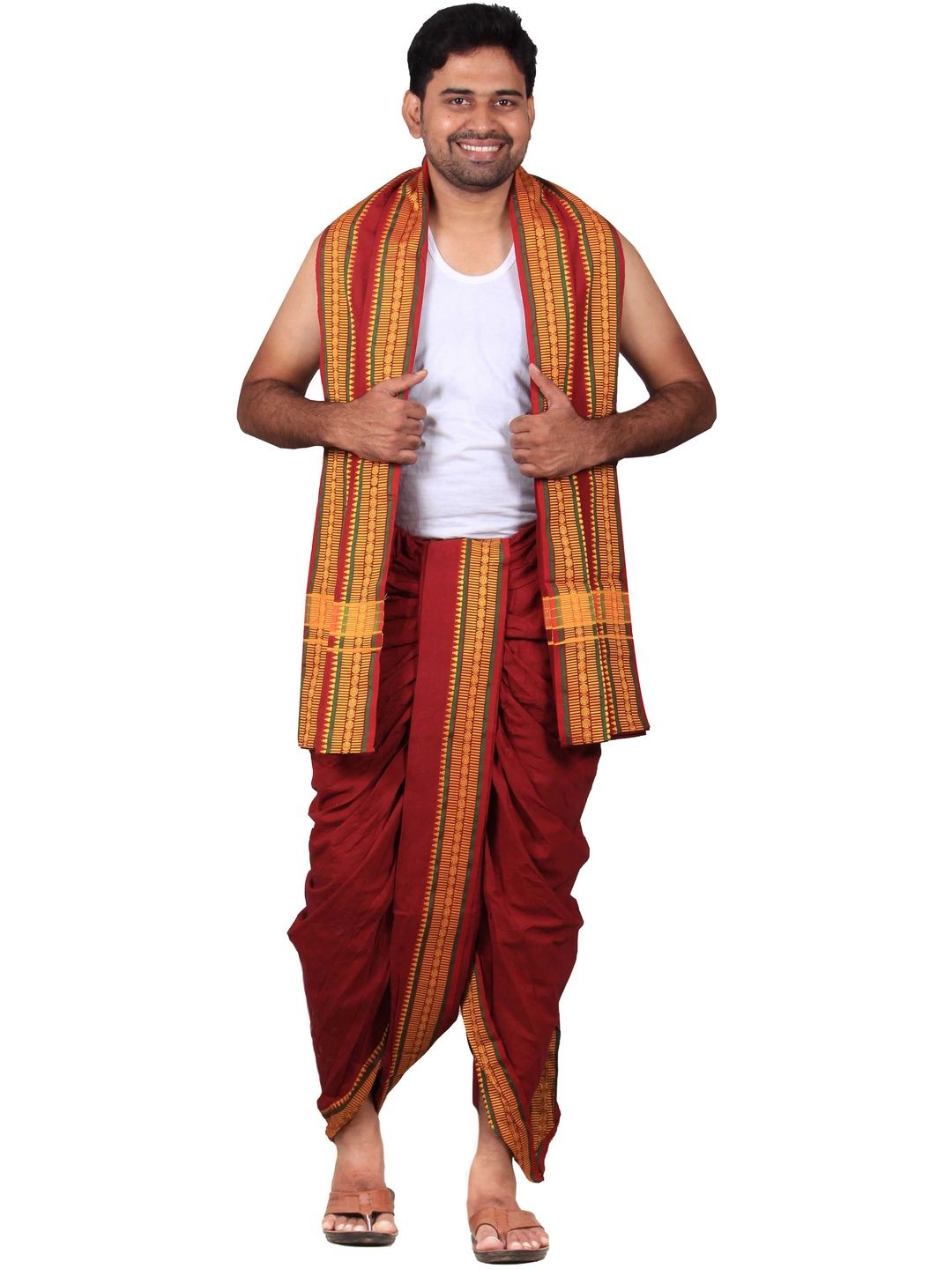 PRAKASAM COTTON Men Cotton Dhoti Dhotis-picture-3