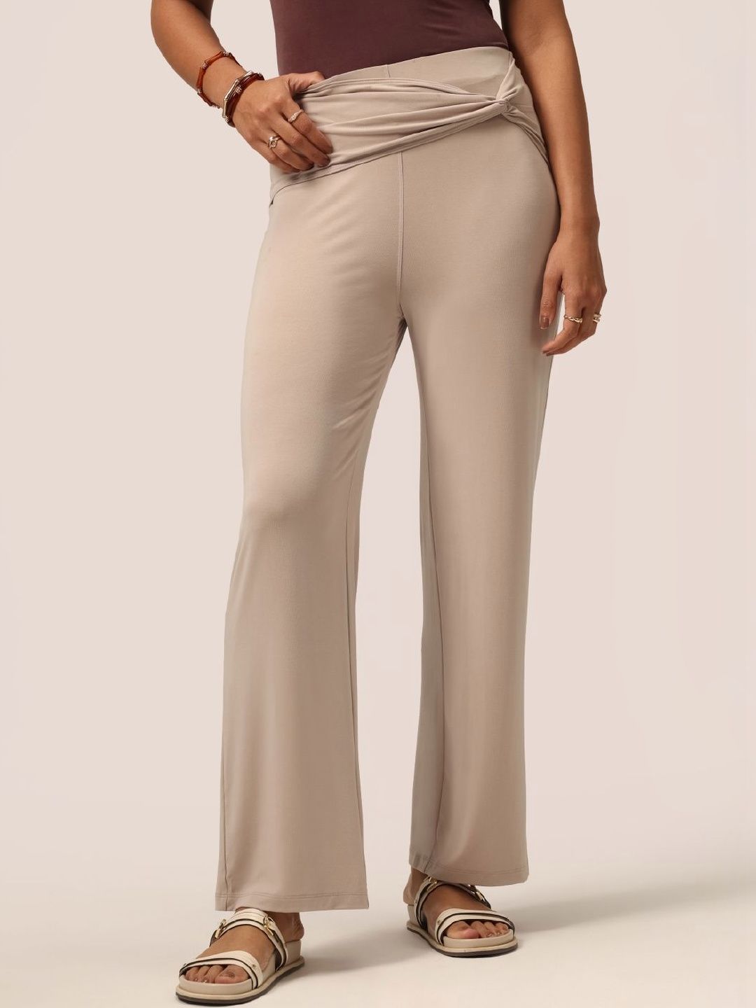 Blissclub Women Relaxed Straight Leg Straight Fit Easy Wash Trousers-picture-29