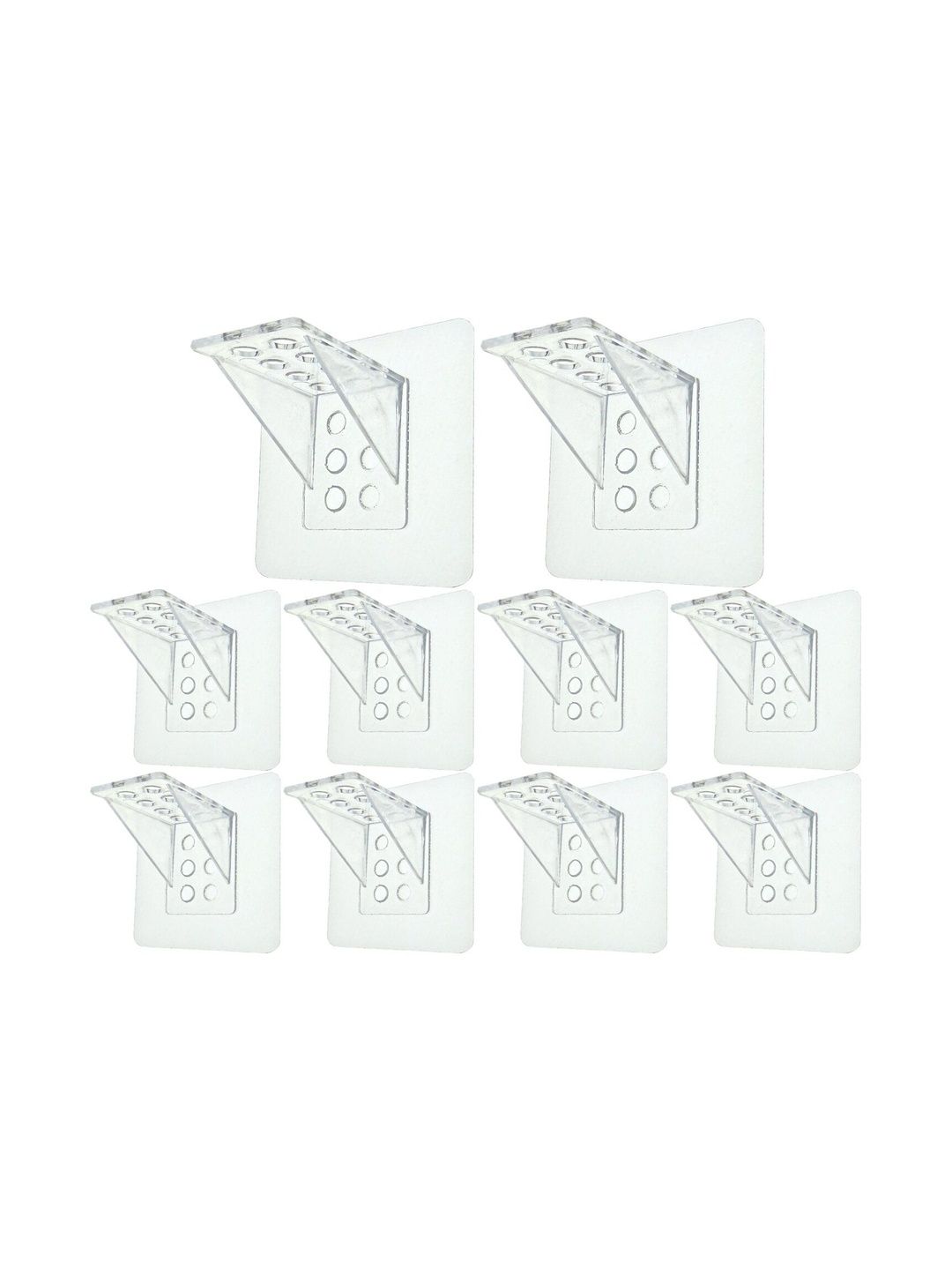 BESTZONE RETAIL MALL 10-Pcs Transparent Self Adhesive Shelf Support Bracket Hooks-picture-28