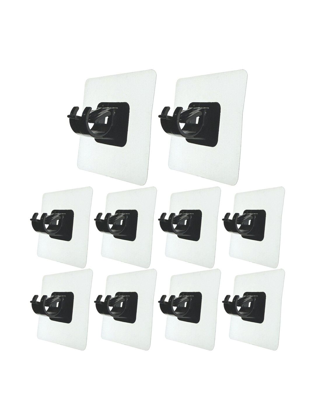 BESTZONE RETAIL MALL 10-Pcs Black Self Adhesive Curtain Rod Holder Hooks-image-43