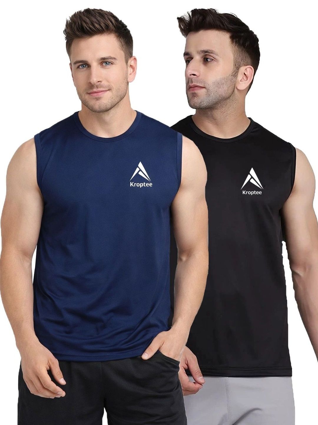 Kroptee Pack of 2 Cotton Blend Gym Vest-picture-42
