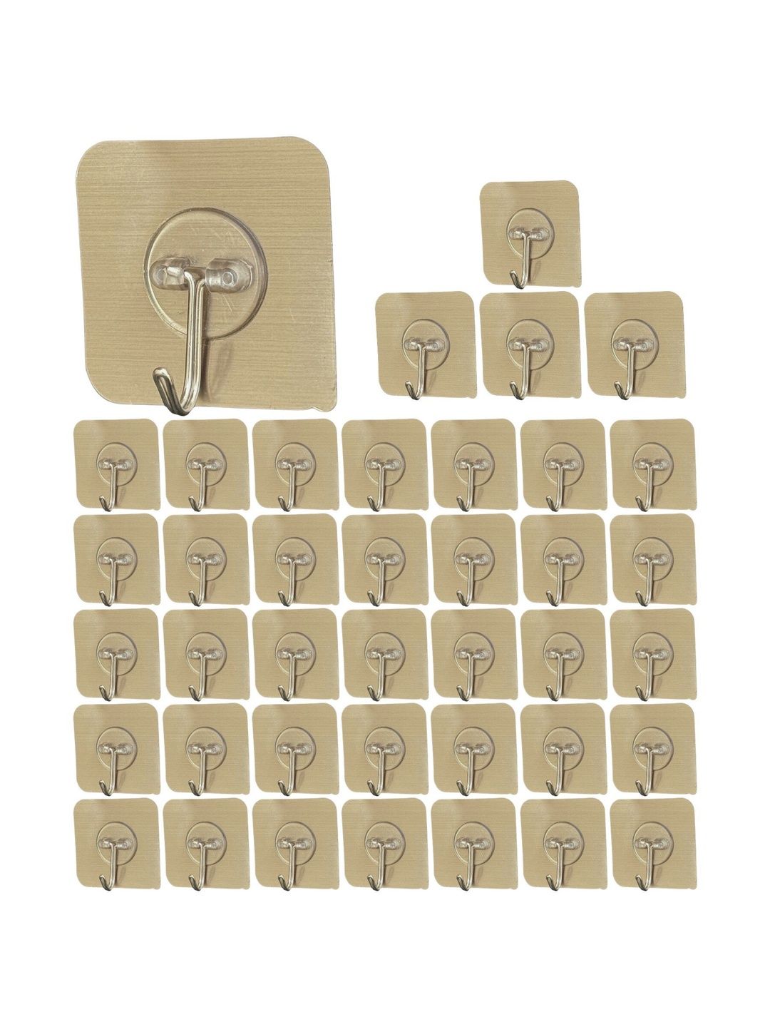 BESTZONE RETAIL MALL 40-Pcs Beige Self Adhesive Wall Hooks-picture-41