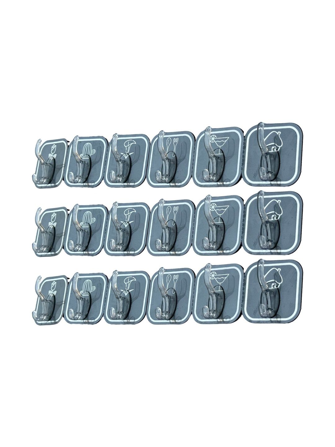 BESTZONE RETAIL MALL 3-Pcs Grey & Transparent Hanger Holder Hooks-picture-17