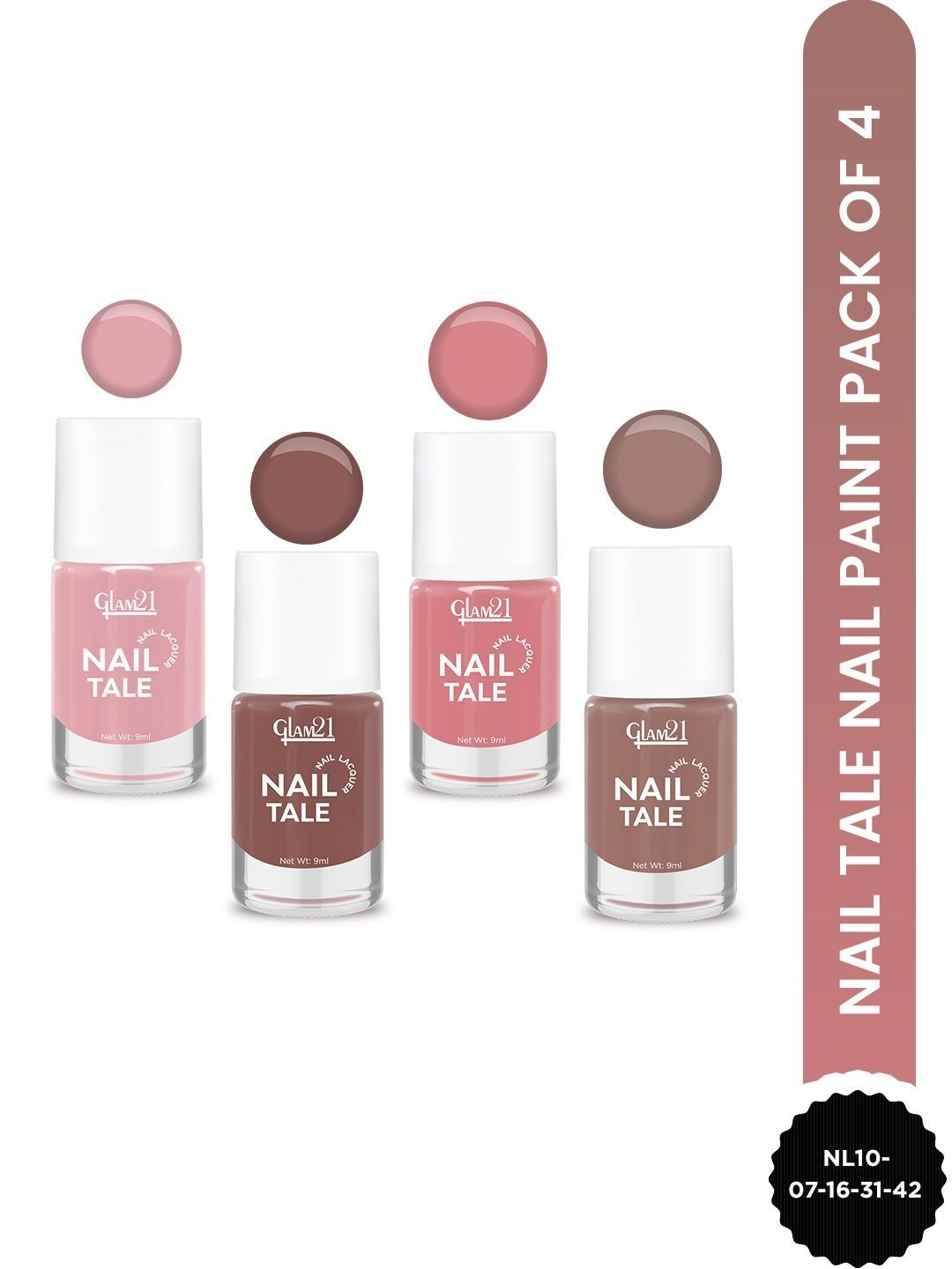GLAM21 Set Of 4 Nail Tale Nail Lacquer - 9 ml Each -07 - 16 - 31 - 42-picture-11