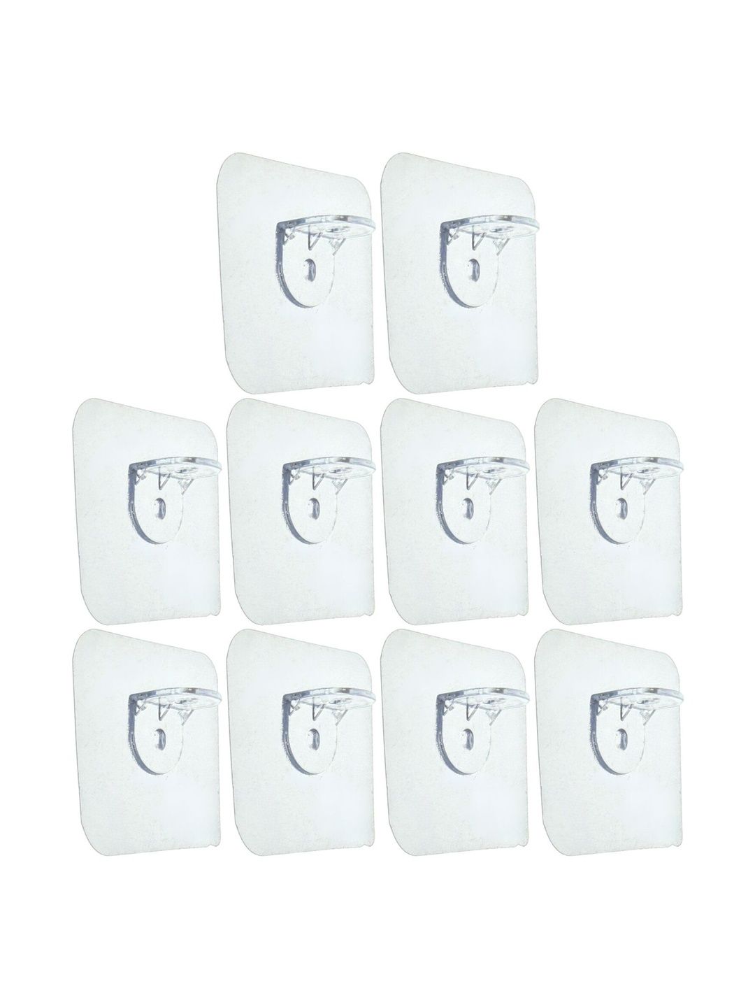BESTZONE RETAIL MALL 10-Pcs Transparent Self Adhesive Shelf Support Bracket Hooks-image-6