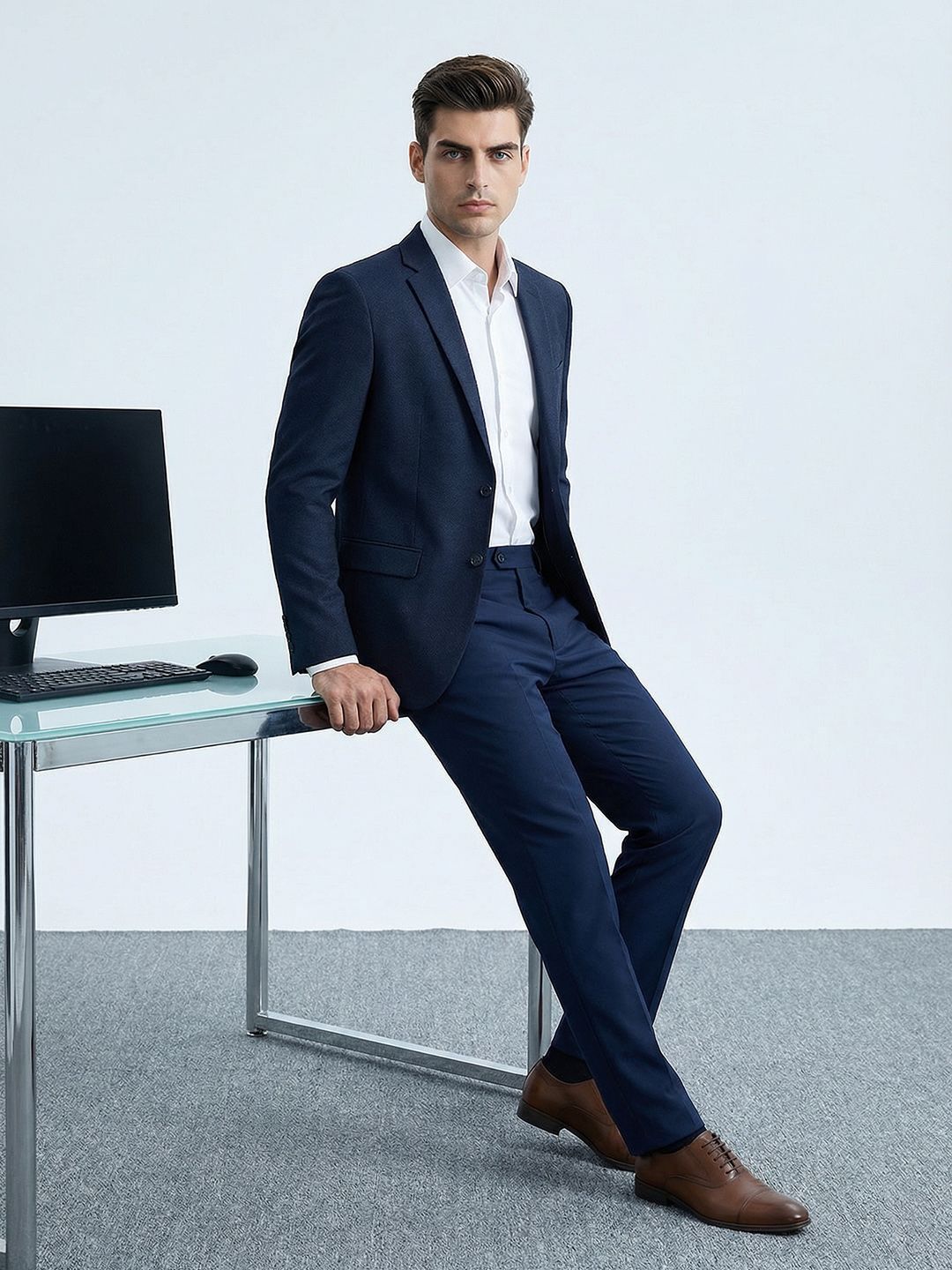 INVICTUS Self Design Single-Breasted Formal Blazer-picture-52